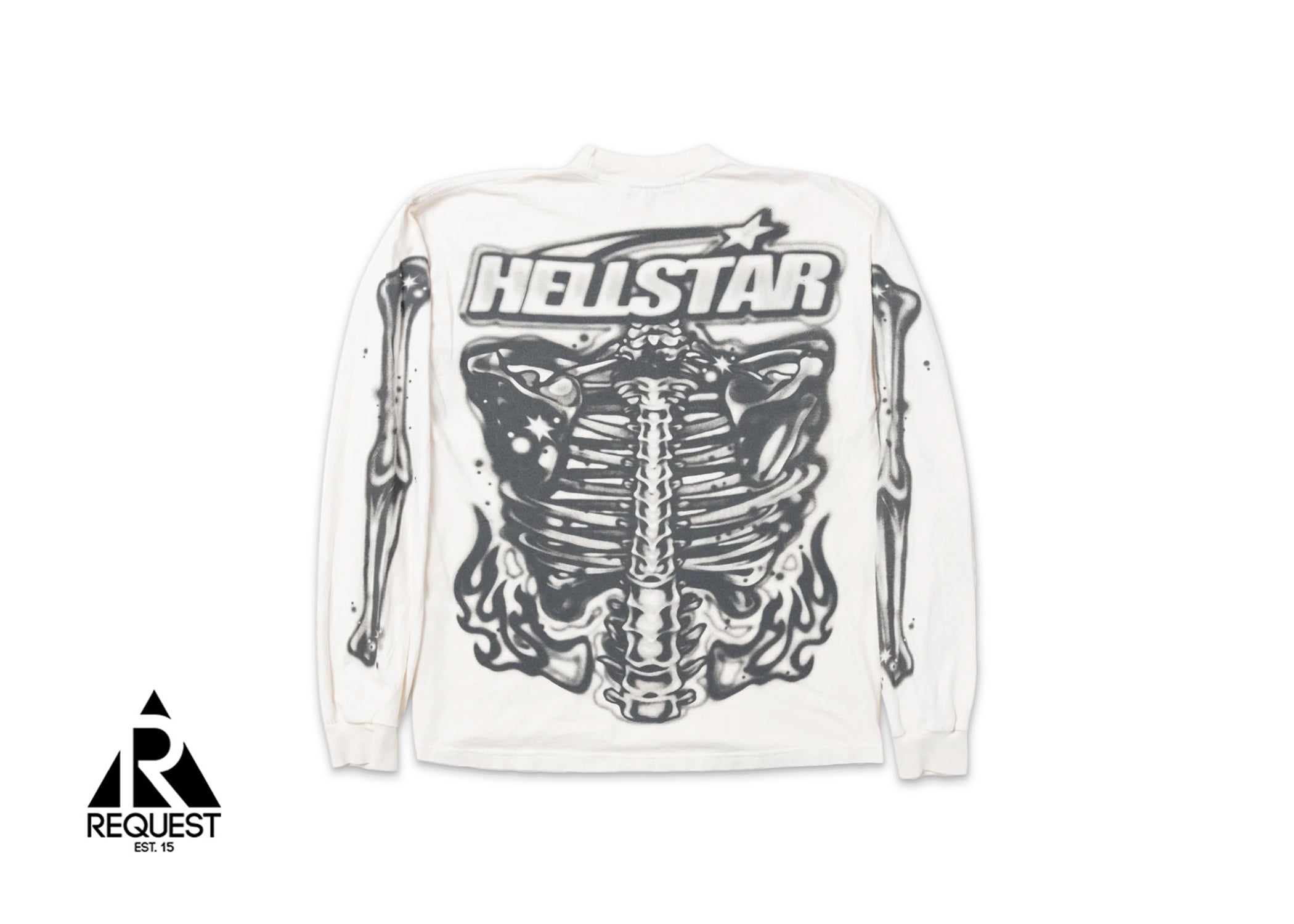 HellStar Airbrushed Bones L/S Tee "White"