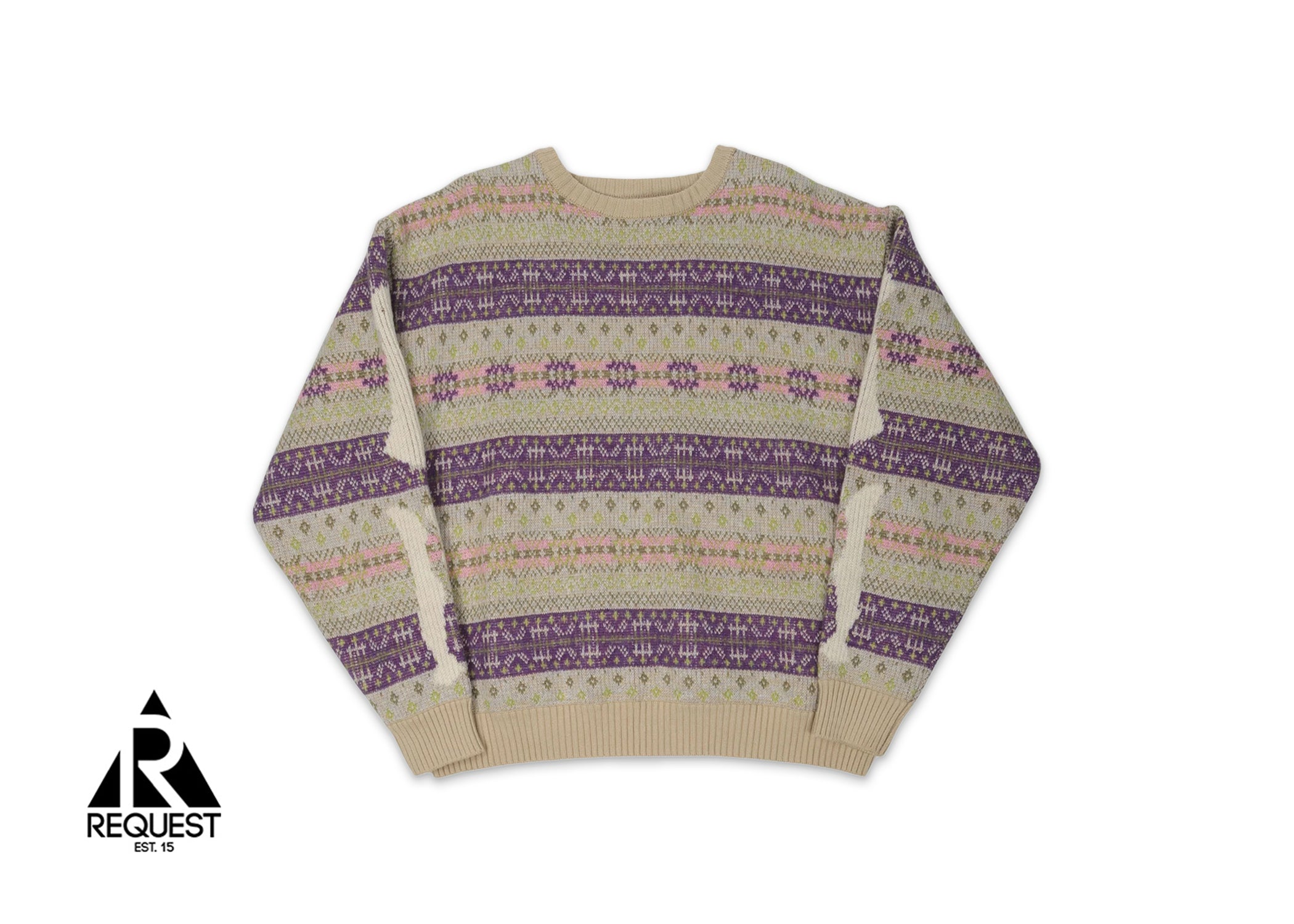 Kapital Intarsia Fair Isle Skeleton Sweater "Purple"