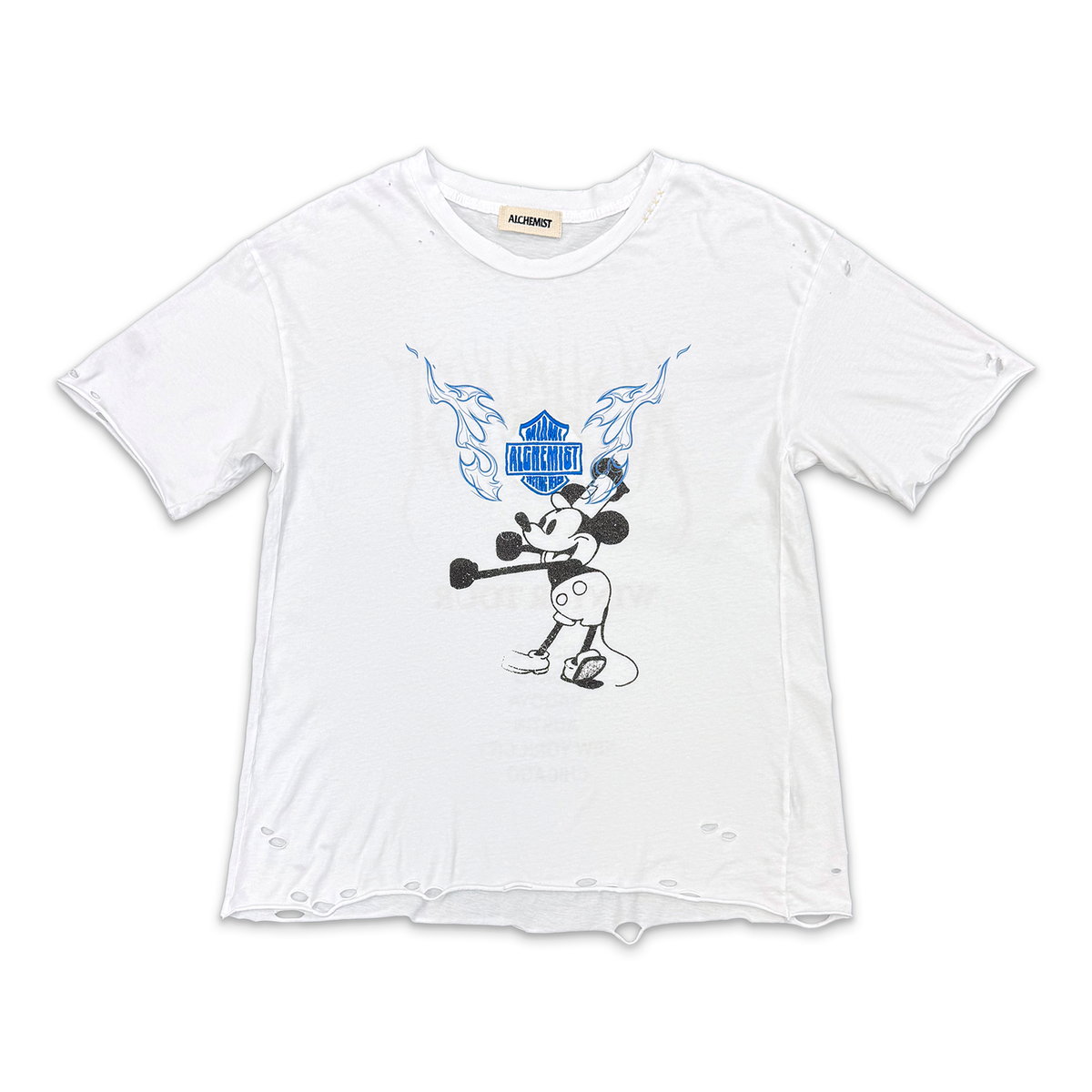 Winter Tour Distressed T Shirt "White"