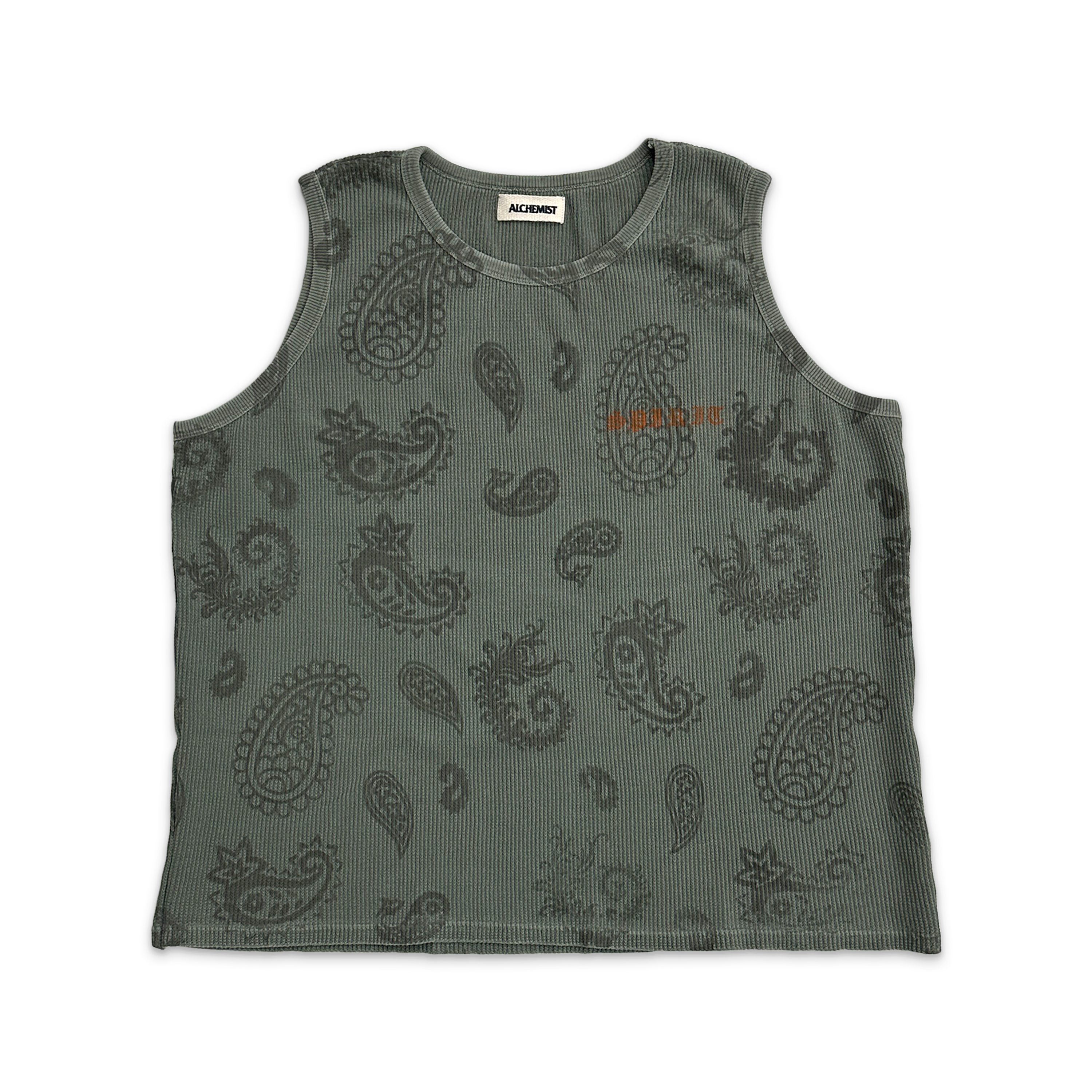 Thermal Paisley Tank Top "Green"