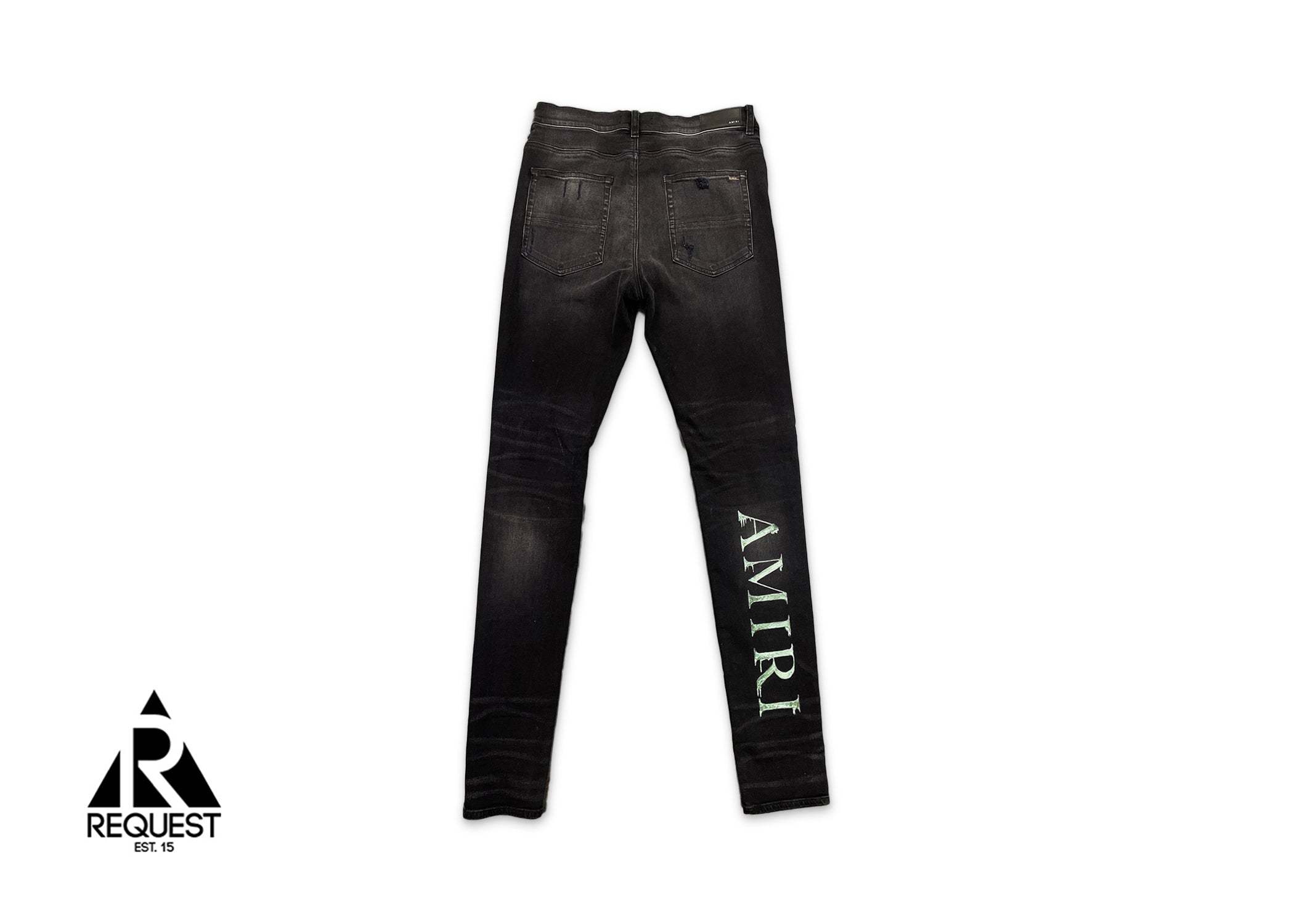 Amiri Watercolor Logo Jean "Aged Black"