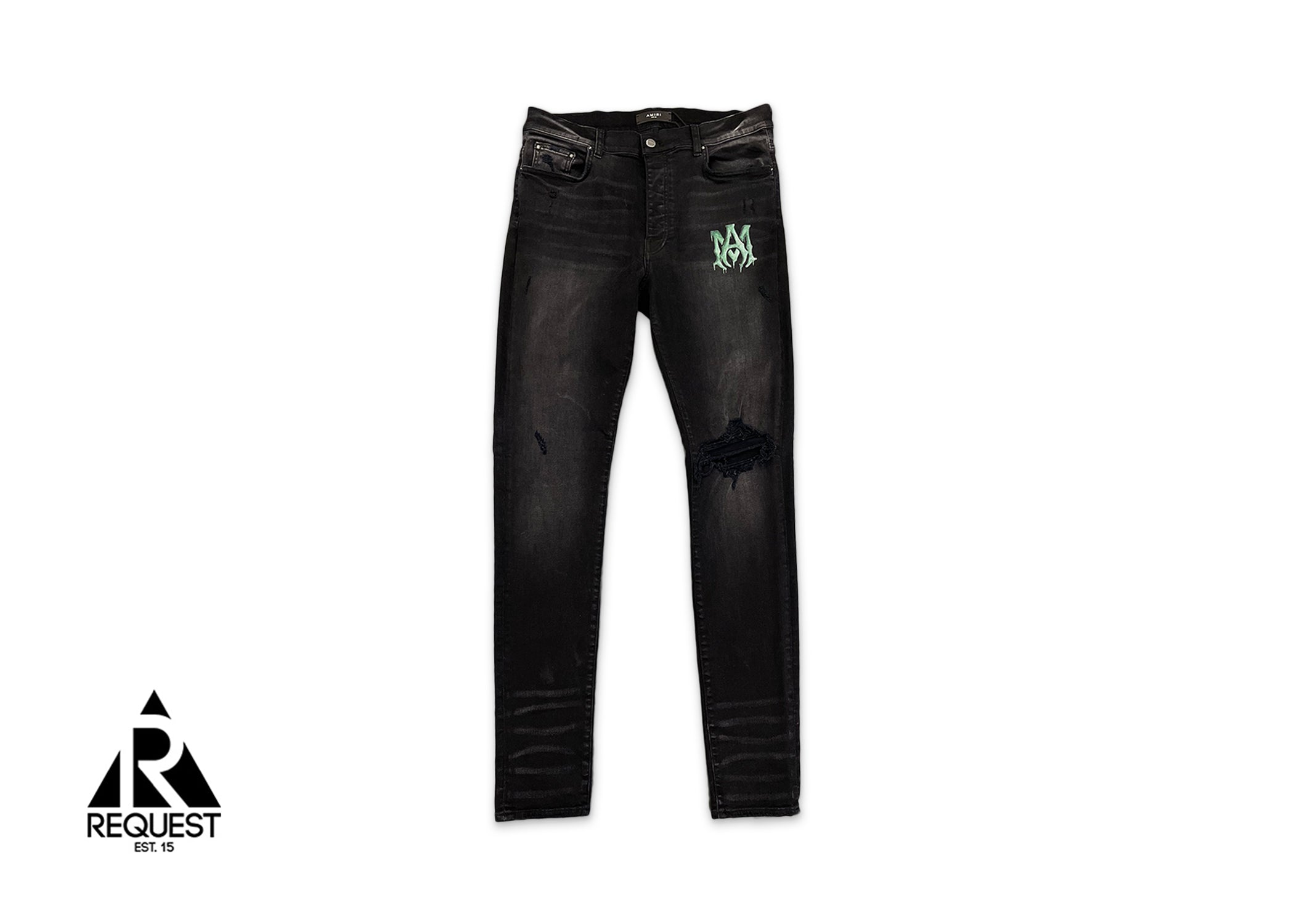 Amiri Watercolor Logo Jean "Aged Black"