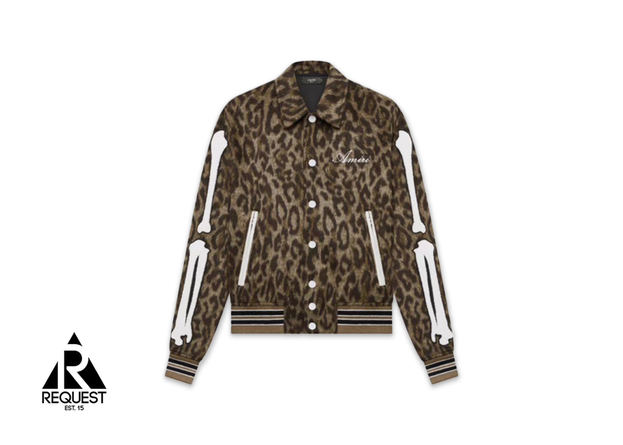 Amiri Bones Varsity Jacket "Leopard"