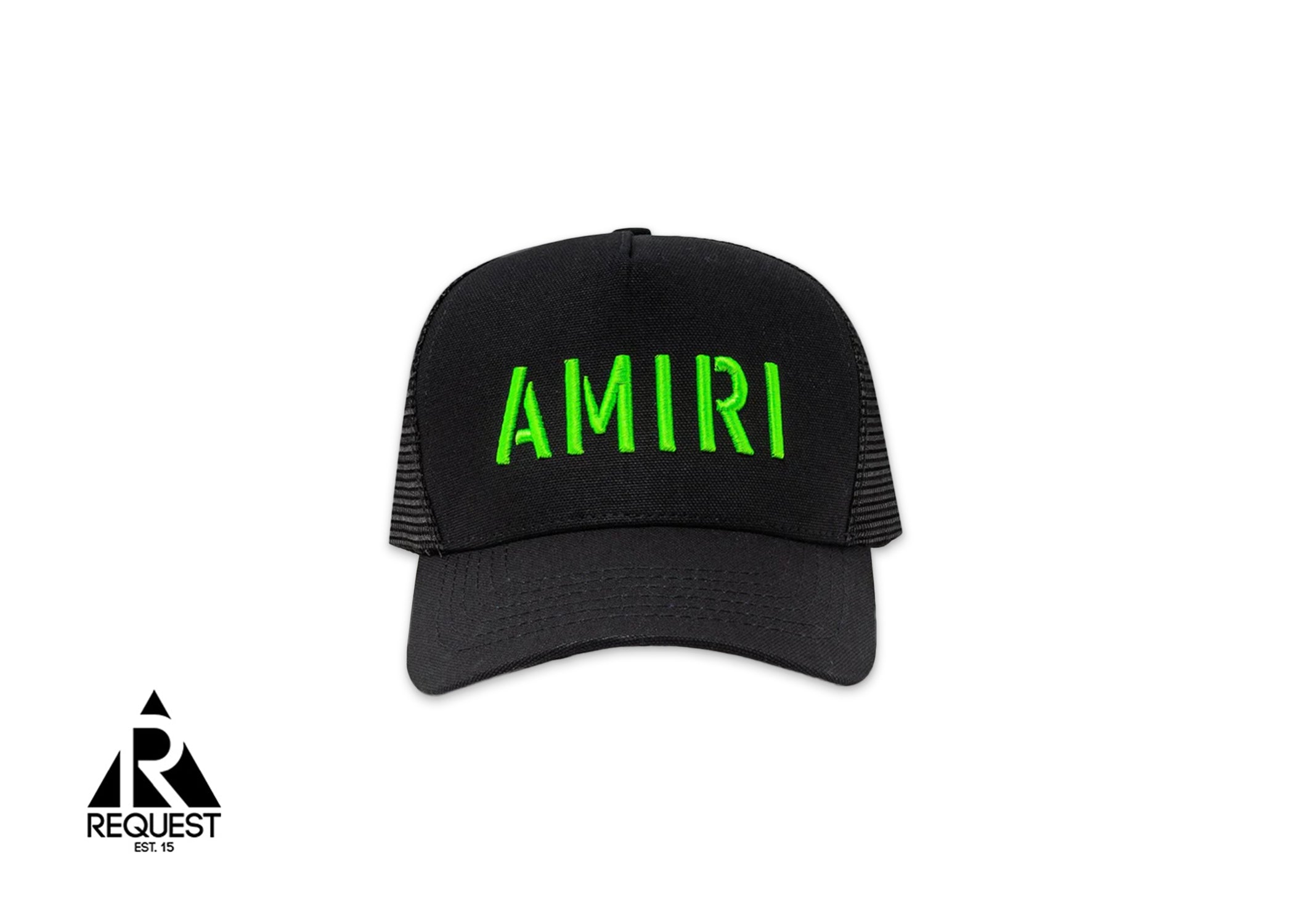 Amiri Arts Stencil Trucker Hat "Black/Lime"