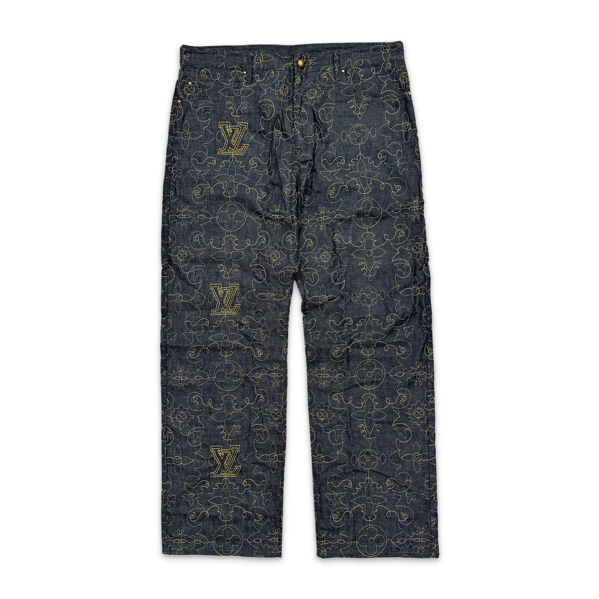Embroidered Arabesque Jeans "Indigo"