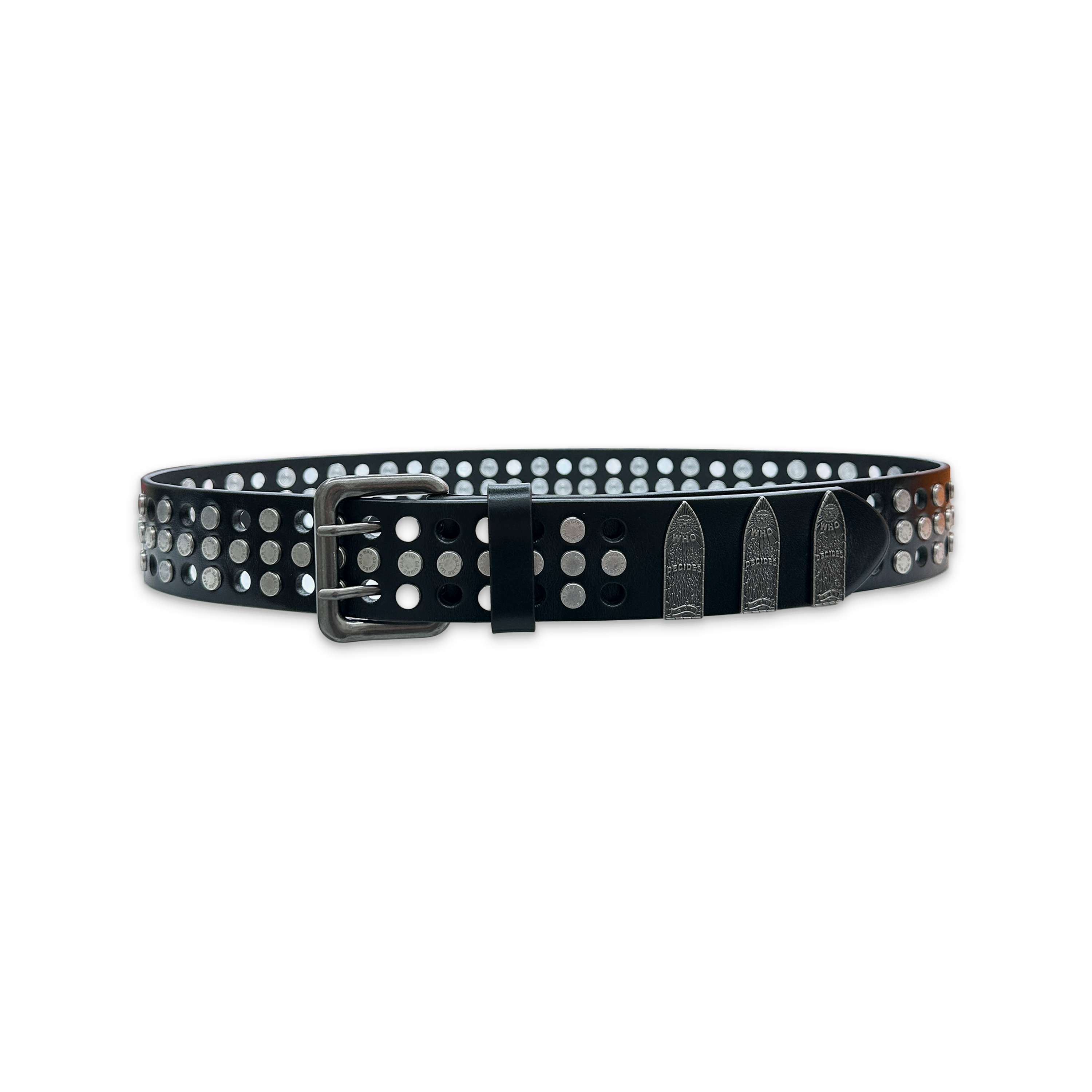 WDW Cross Studded Belt "Coal"