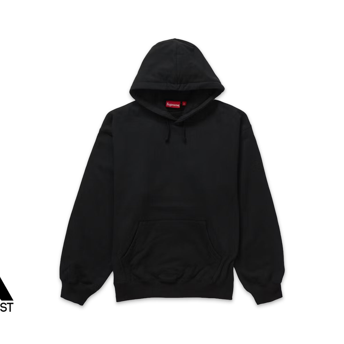 Supreme Satin Appliqué Hooded Sweatshirt “Black On Black