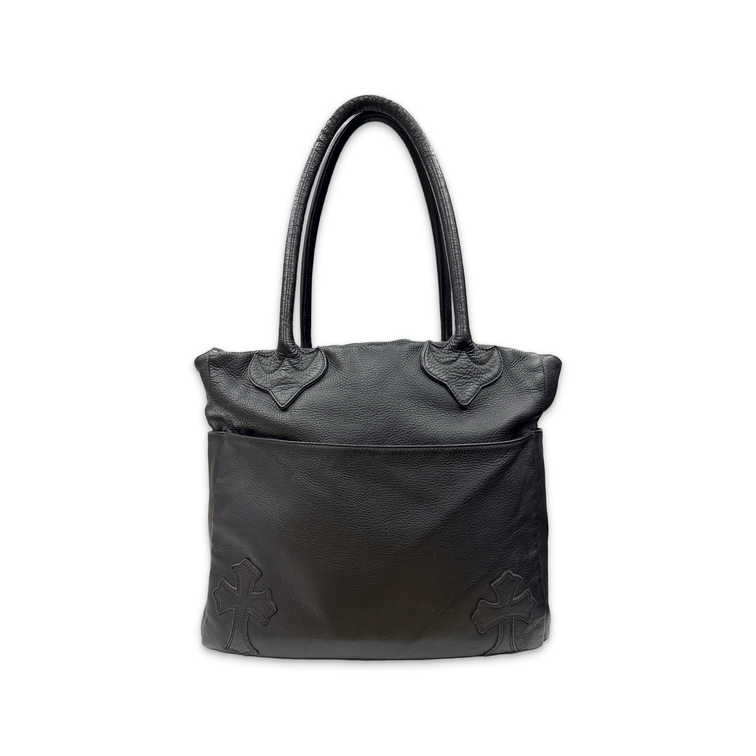 4 Pocket Leather Tote Bag "Black"