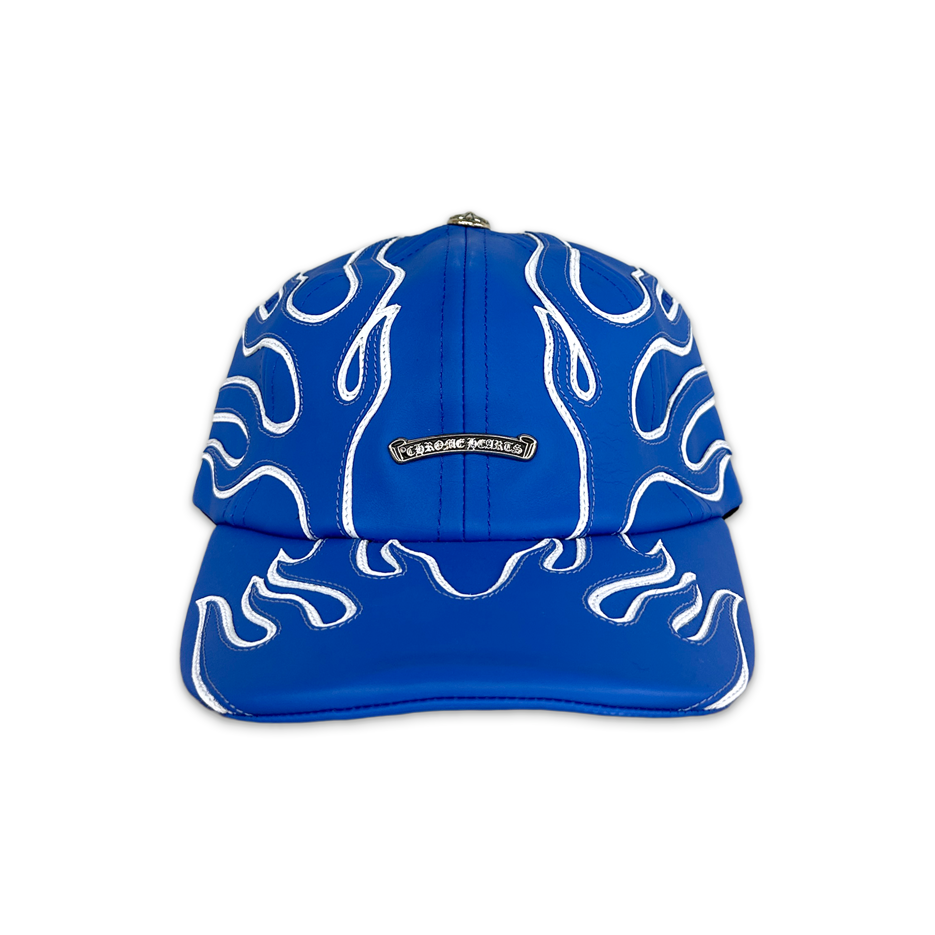 Chrome Hearts, Leather Flame 6-Panel Gunslinger Hat "Blue"