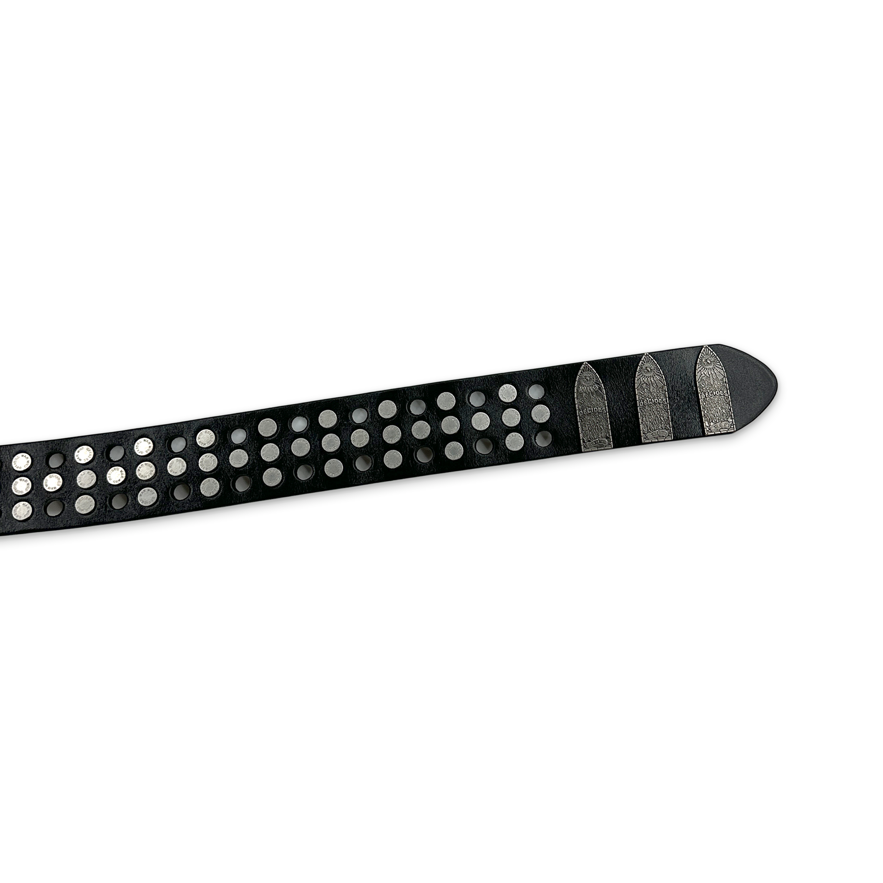 WDW Cross Studded Belt "Coal"