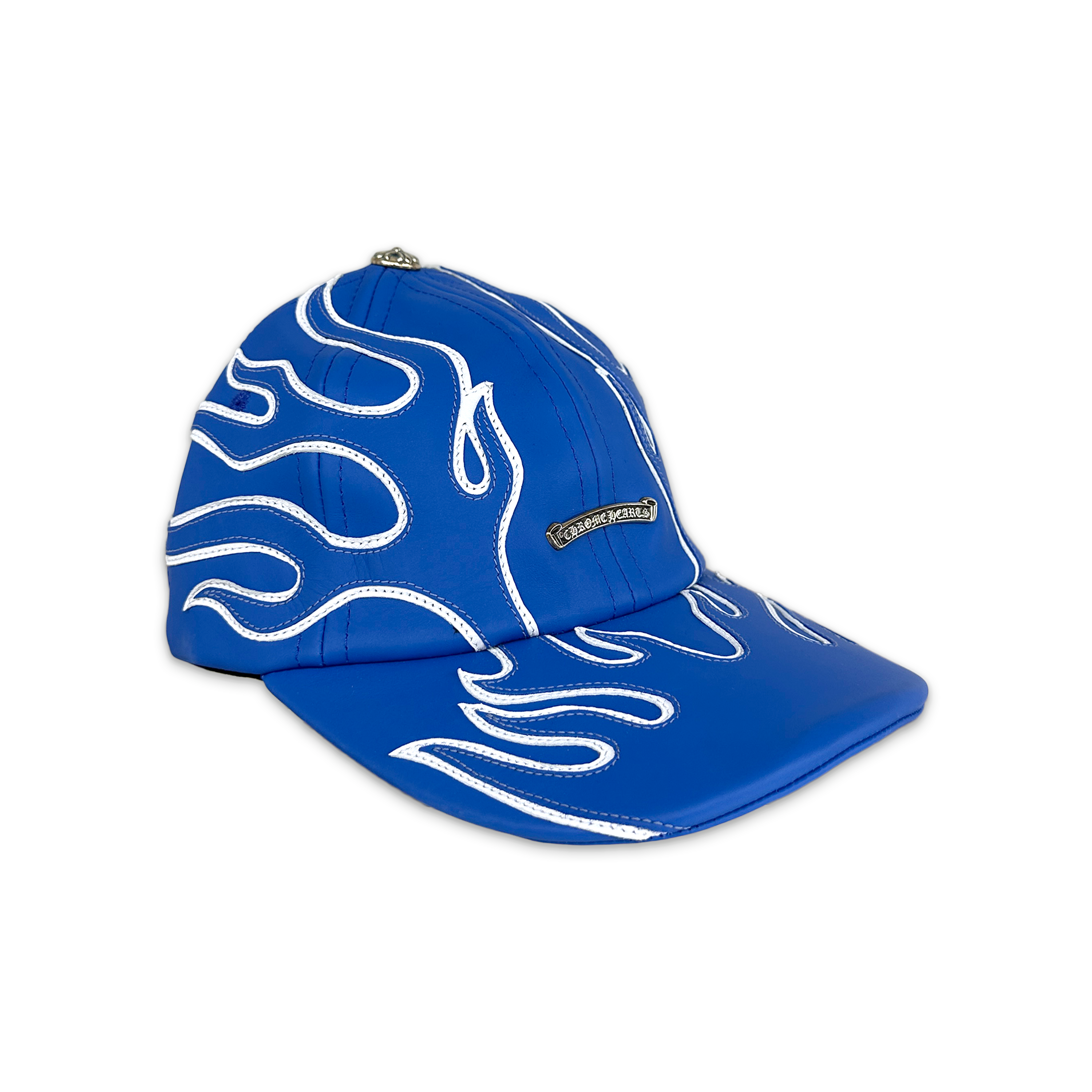 Chrome Hearts, Leather Flame 6-Panel Gunslinger Hat "Blue"