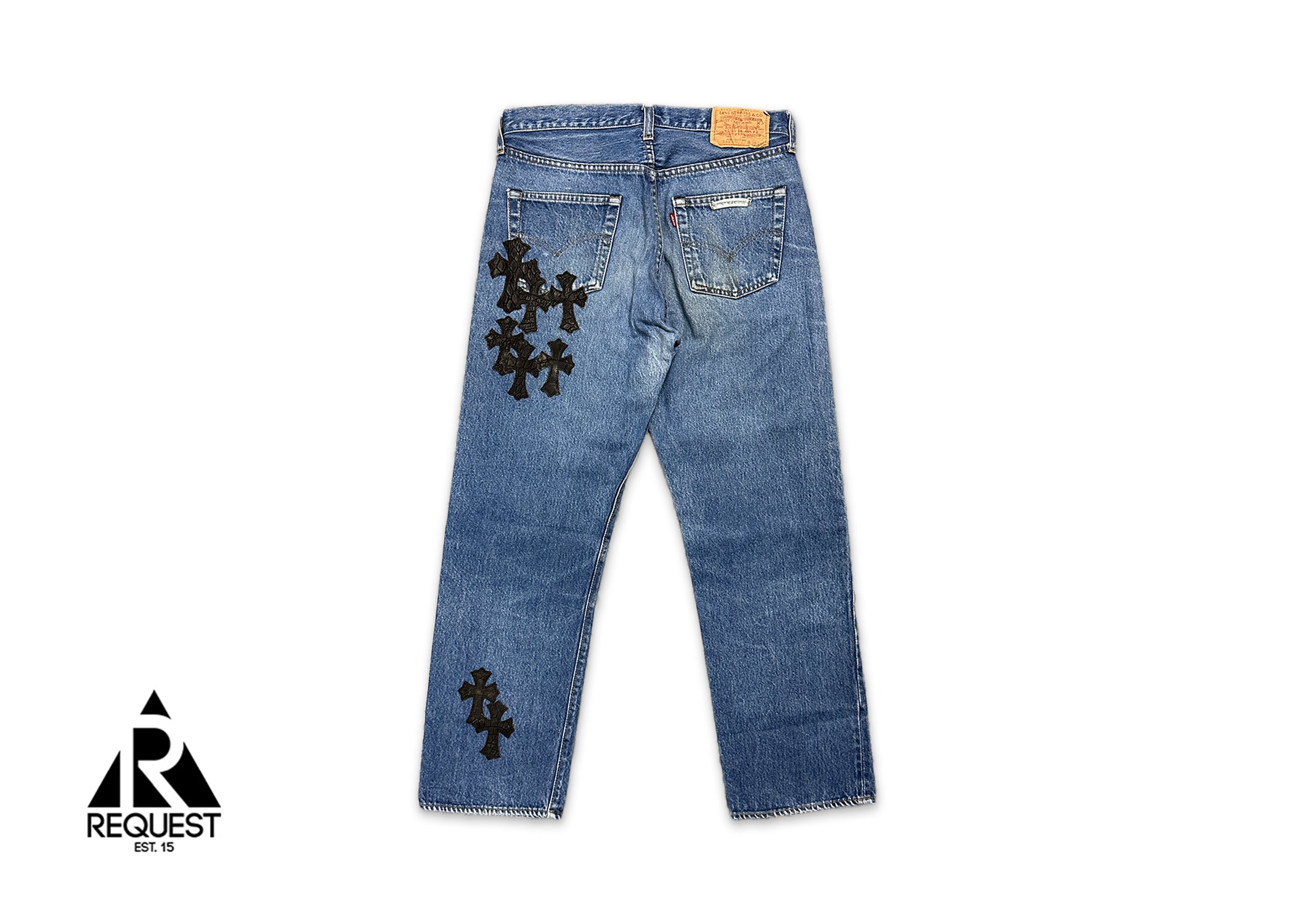 Chrome Hearts, Levi's 501 Indigo Denim "Black Alligator Crosses"