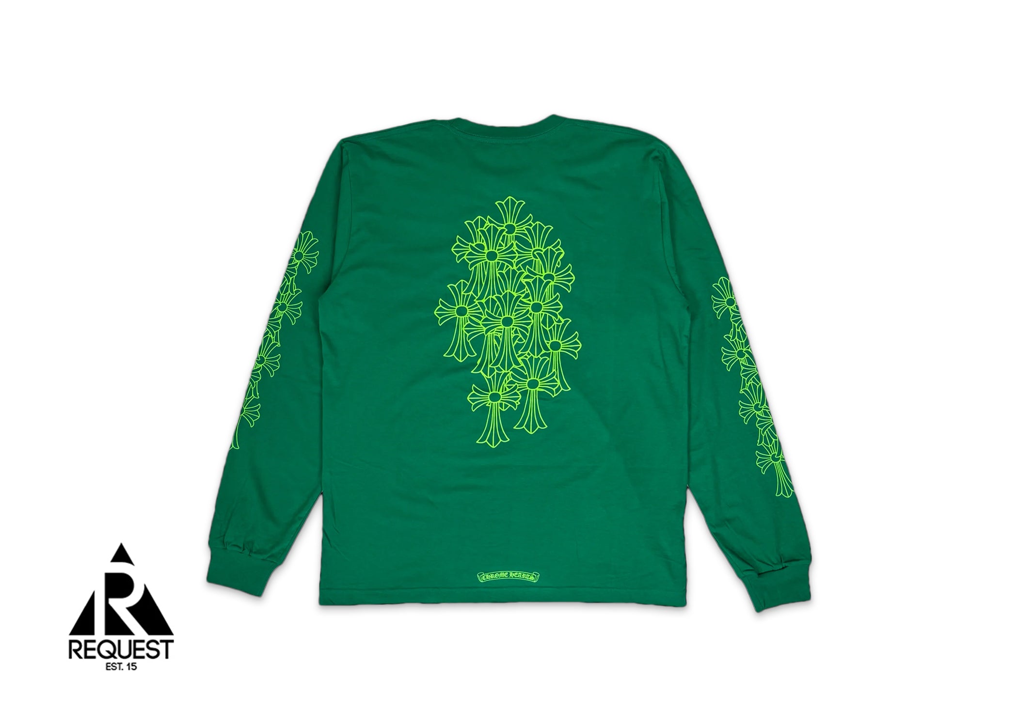 【Chrome Hearts】Cemetery Cross Kelly green ロングTシャツ Cemetery Cross L/S Tee 