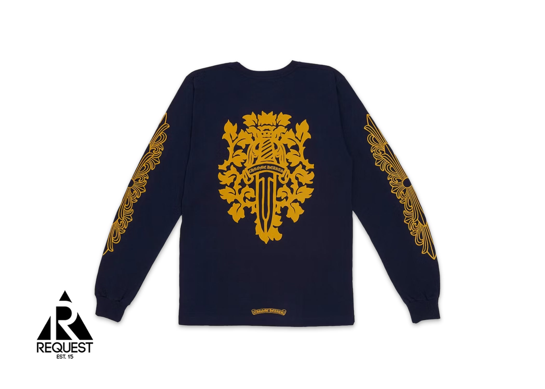 Chrome Hearts V89 Dagger L/S T-Shirt "Navy/Yellow"