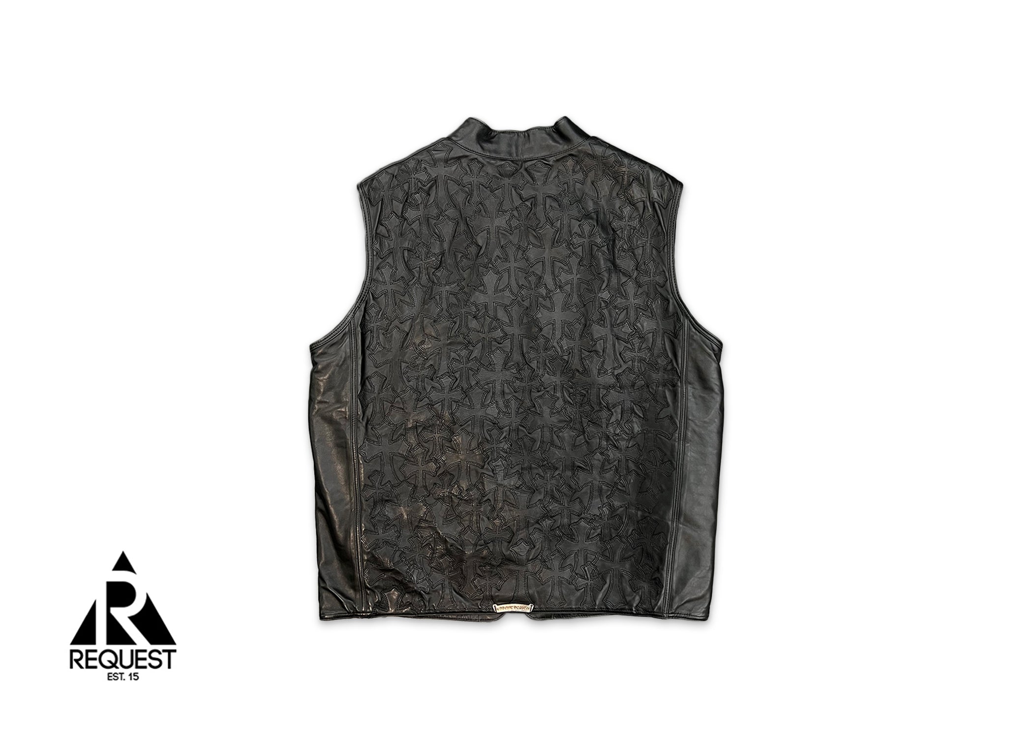 Chrome Hearts Leather Cross Patches Vest "Black"