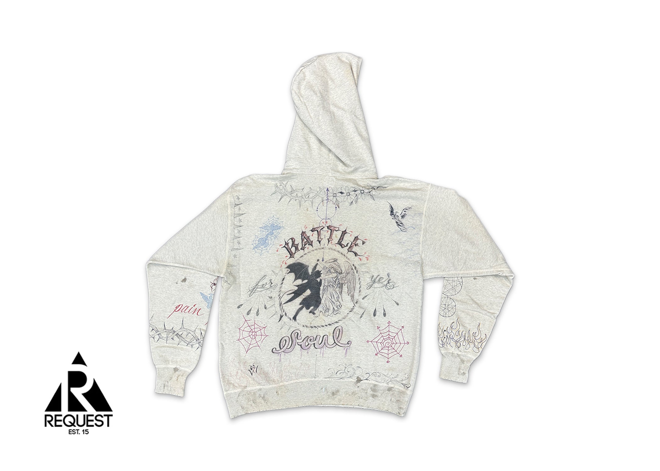 Saint Michael Dr.Woo Graffiti Hoodie “Vintage White”