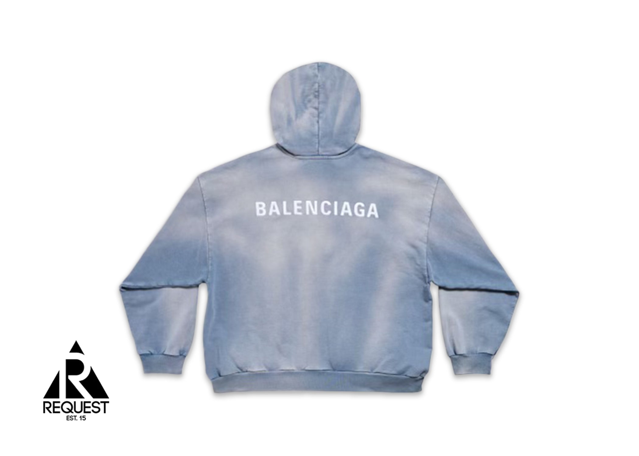 Balenciaga Mens Logo Hoodie "Blue"