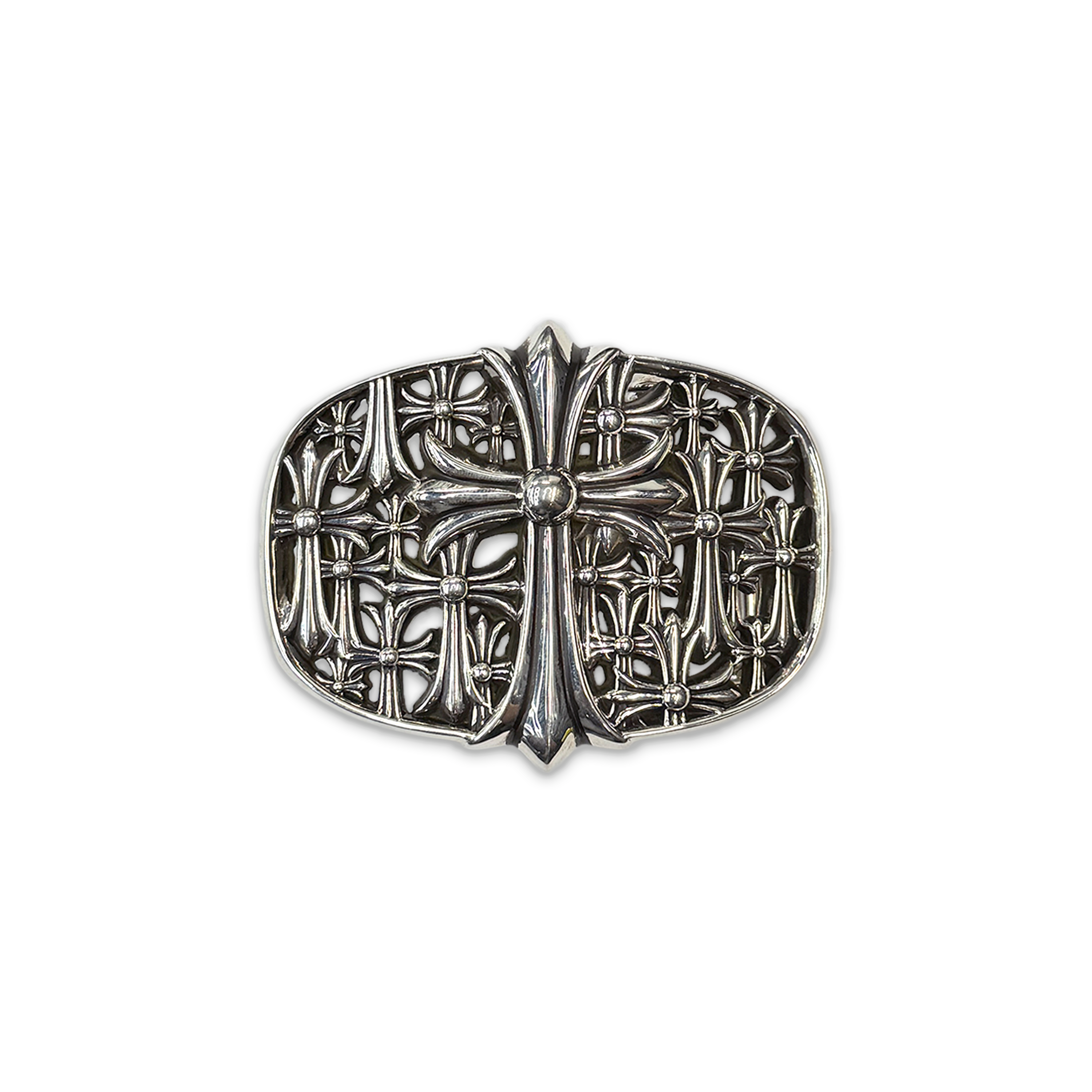 Chrome Hearts Silver Cemetery Cross Belt Buckle - SRM