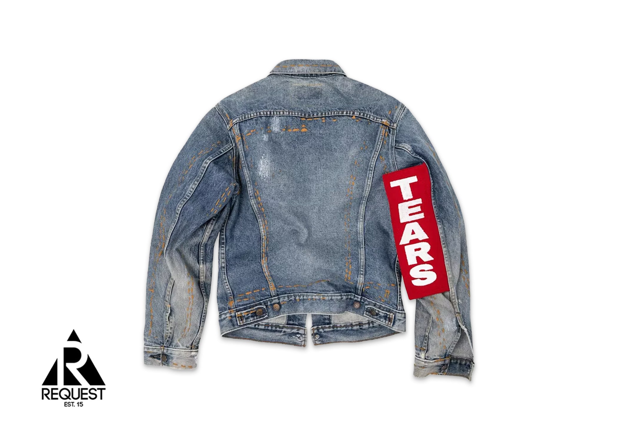 Fashion off white x levi's denim jacket