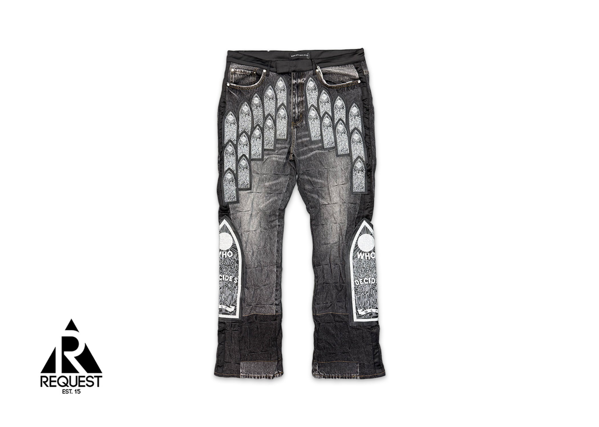 Patched Arch Embroidered Denim Jeans "Coal"