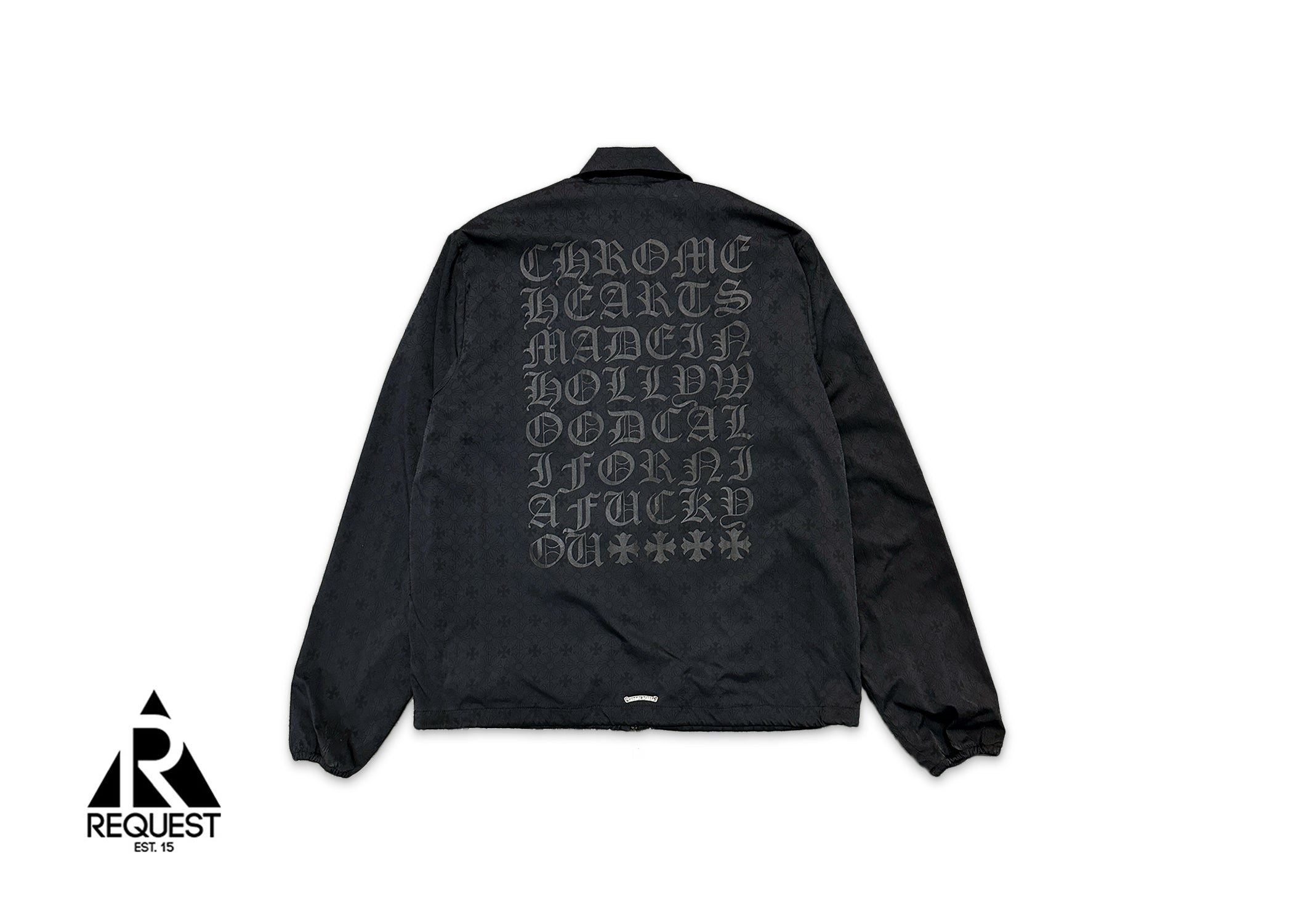 Motif Eye Chart Coaches Jacket "Black"