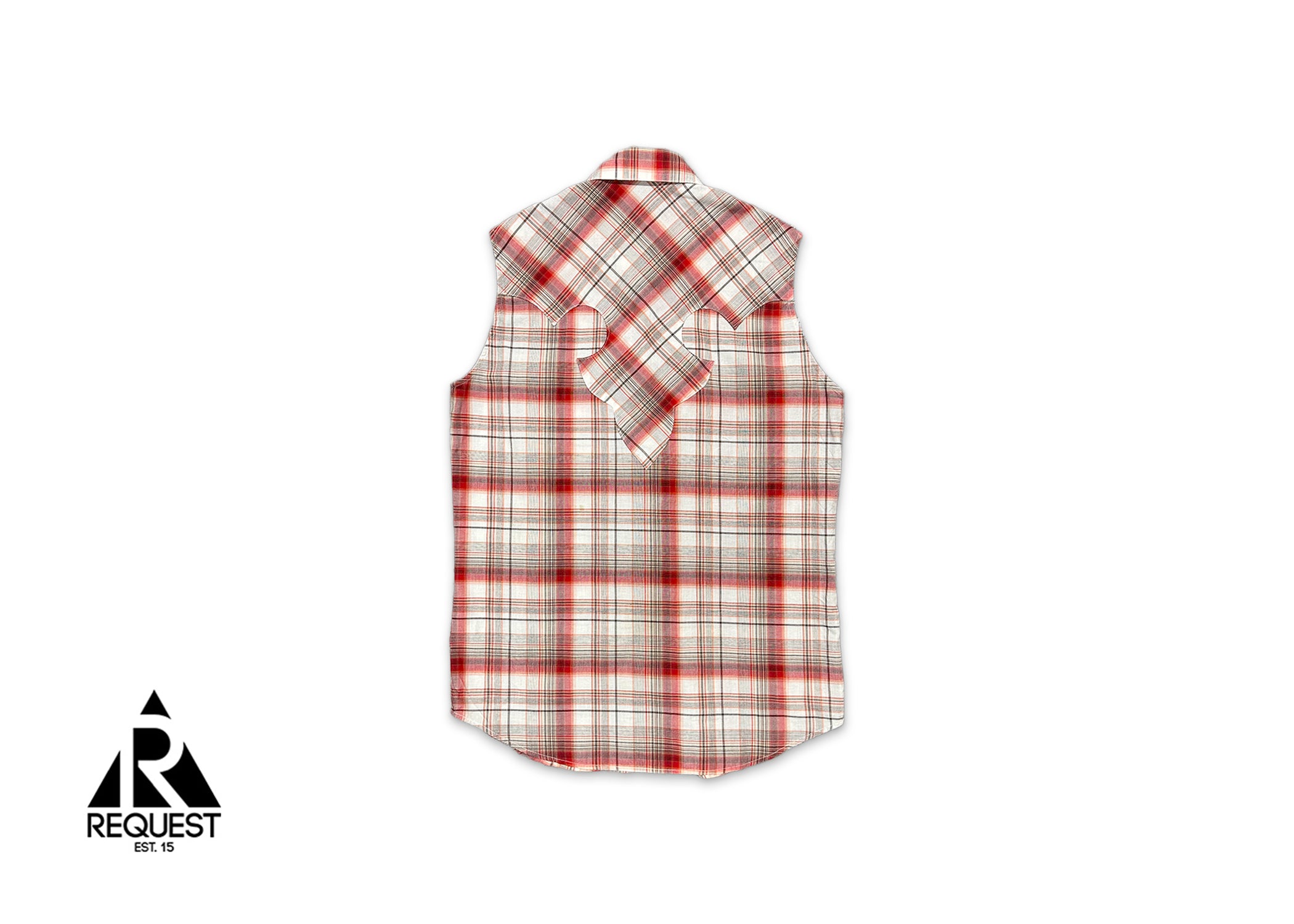 Plaid Sleeveless Shirt "Red"