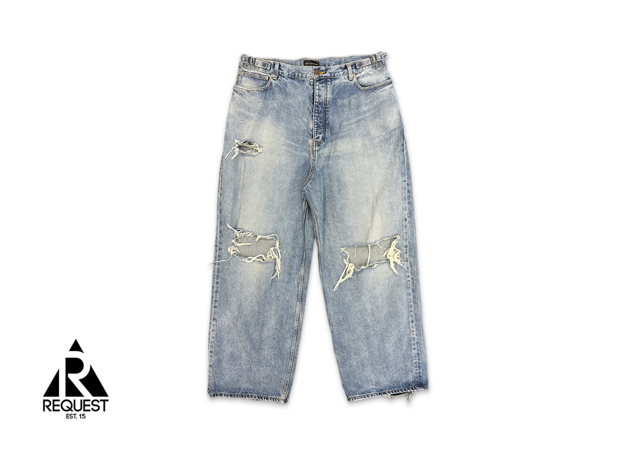 Distressed Baggy Skater Denim Jeans "Light Wash"