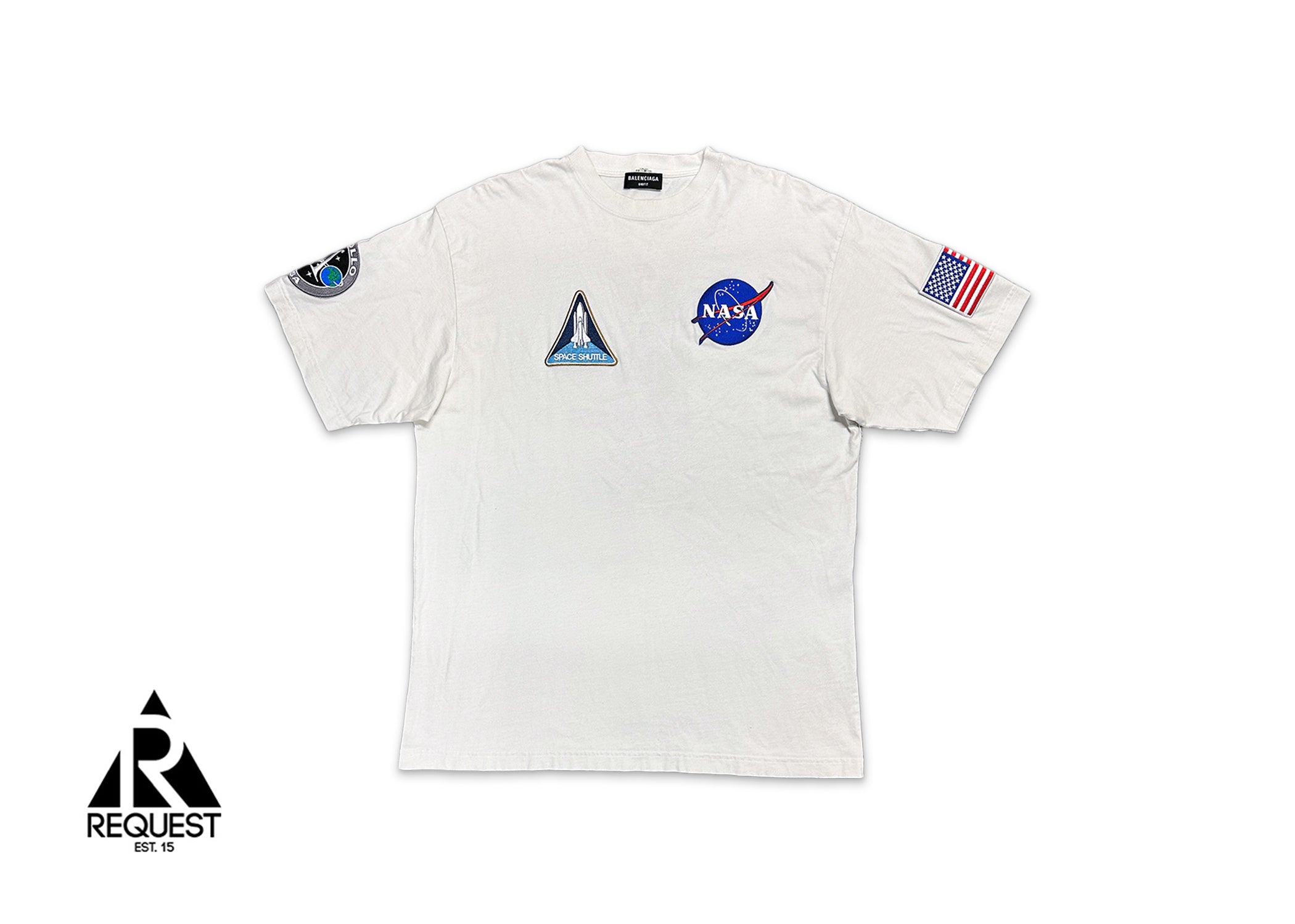 Oversized NASA Space Program Tee "White"