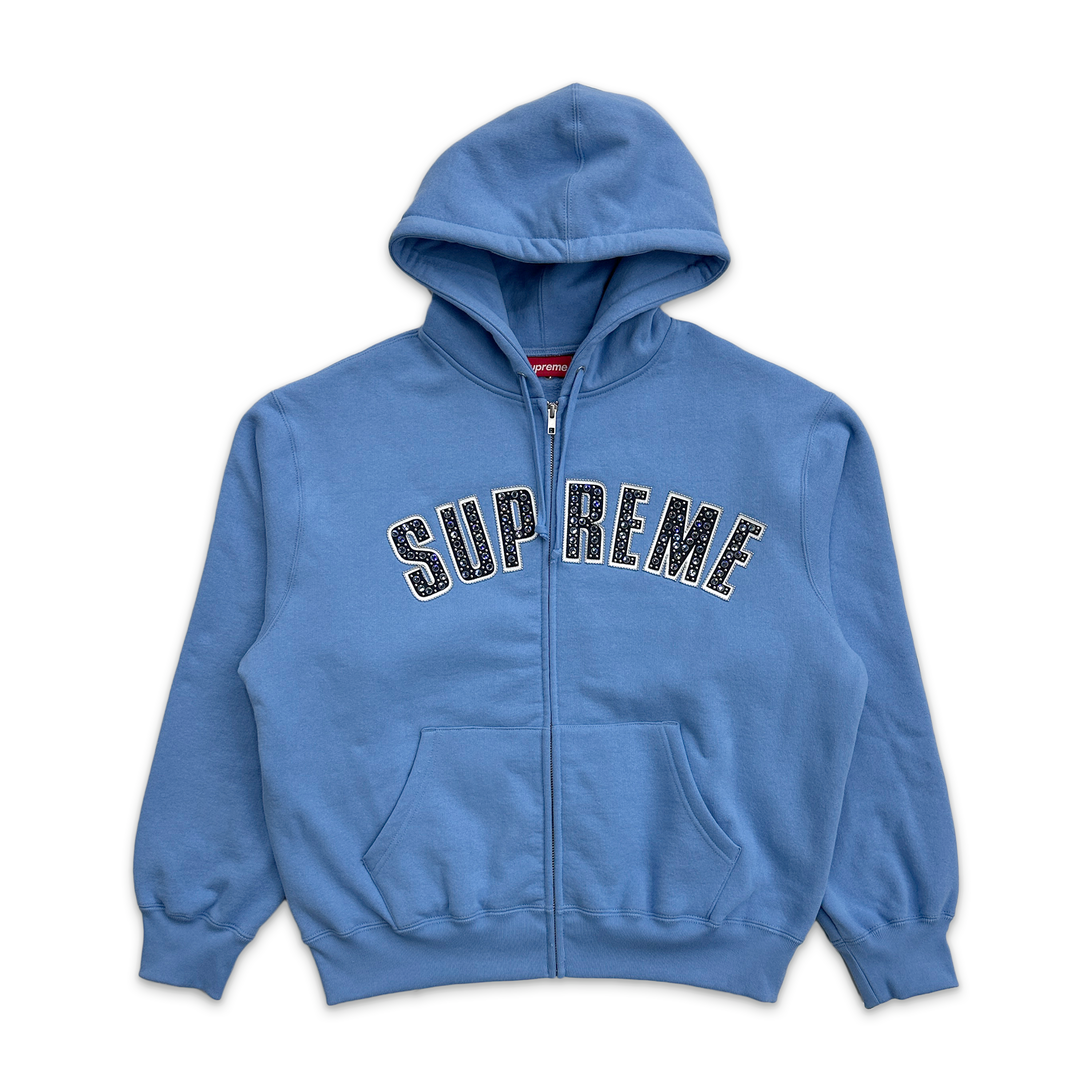 B.B Simons Zip Up Hooded Sweatshirt "Light Blue"