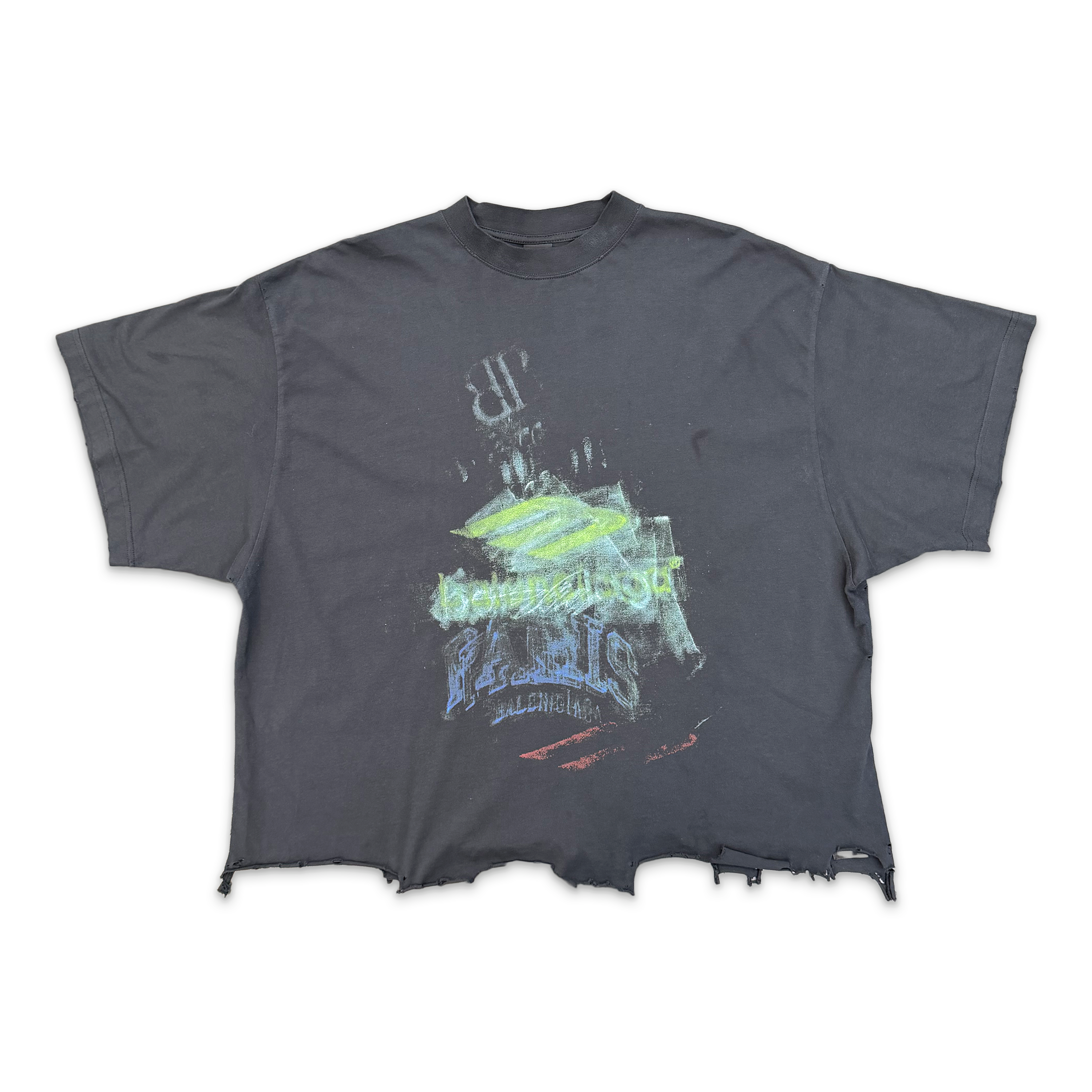DIY Imprint Cropped Tee "Faded Black"