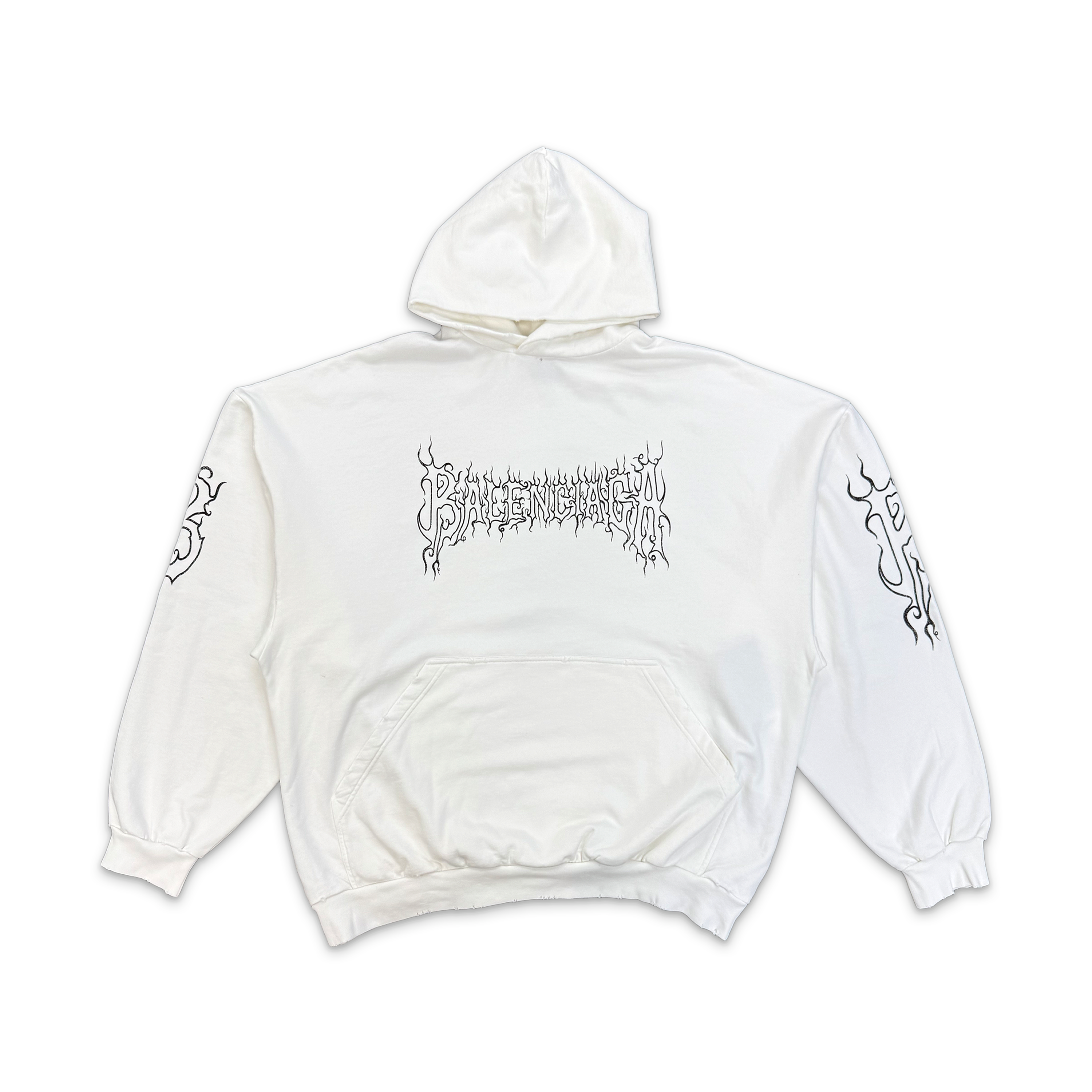 Balenciaga, Darkwave Logo Print Hoodie "White"