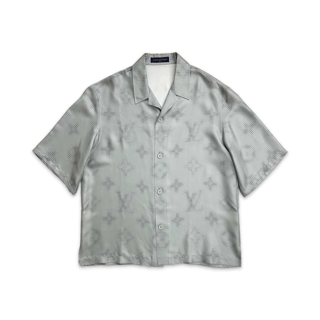 Silk Monogram Button Up 