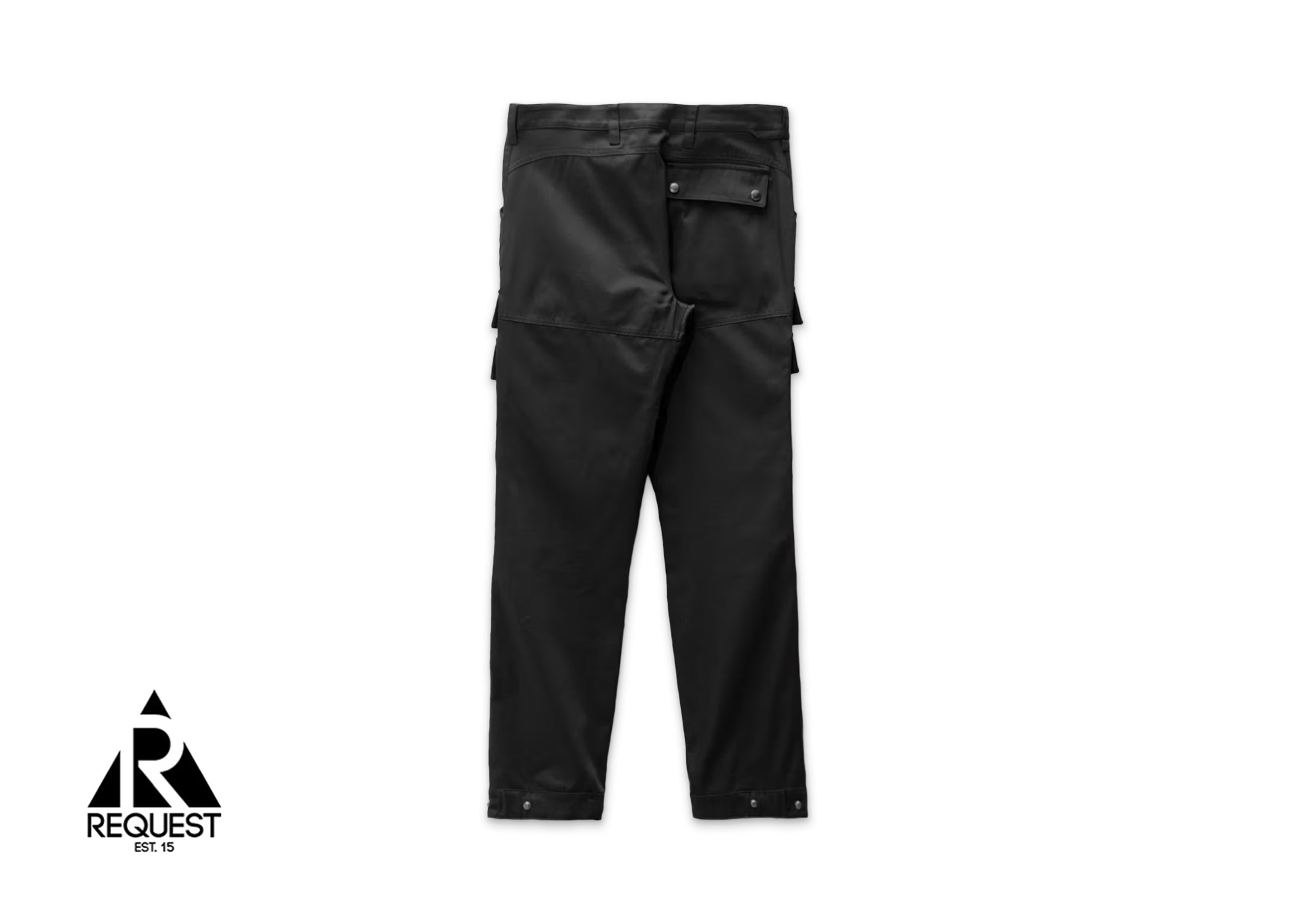 Burberry Embroidered Logo Cotton Cargo Trousers "Black"