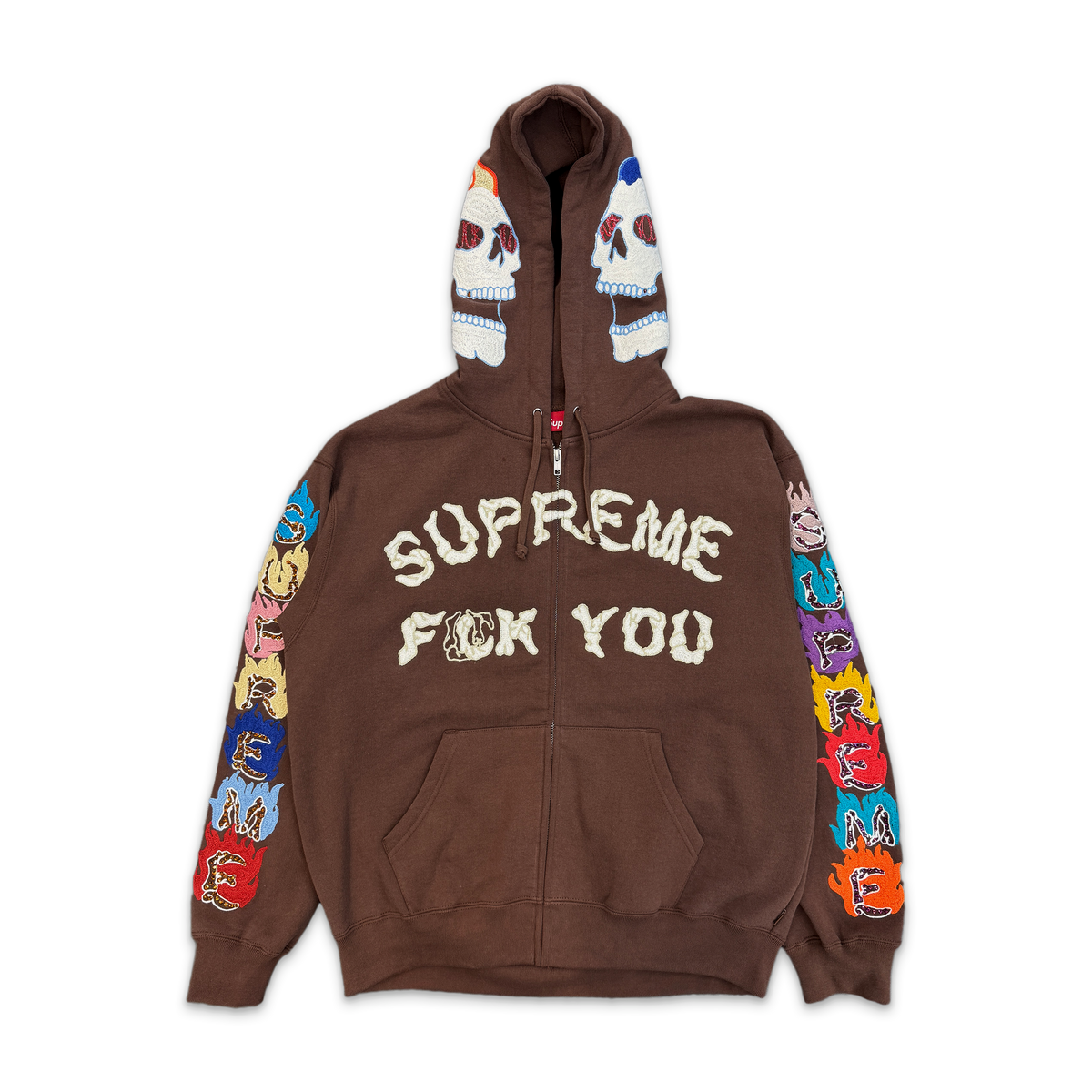 F**k You Zip Up Hoodie "Brown" (FW26)