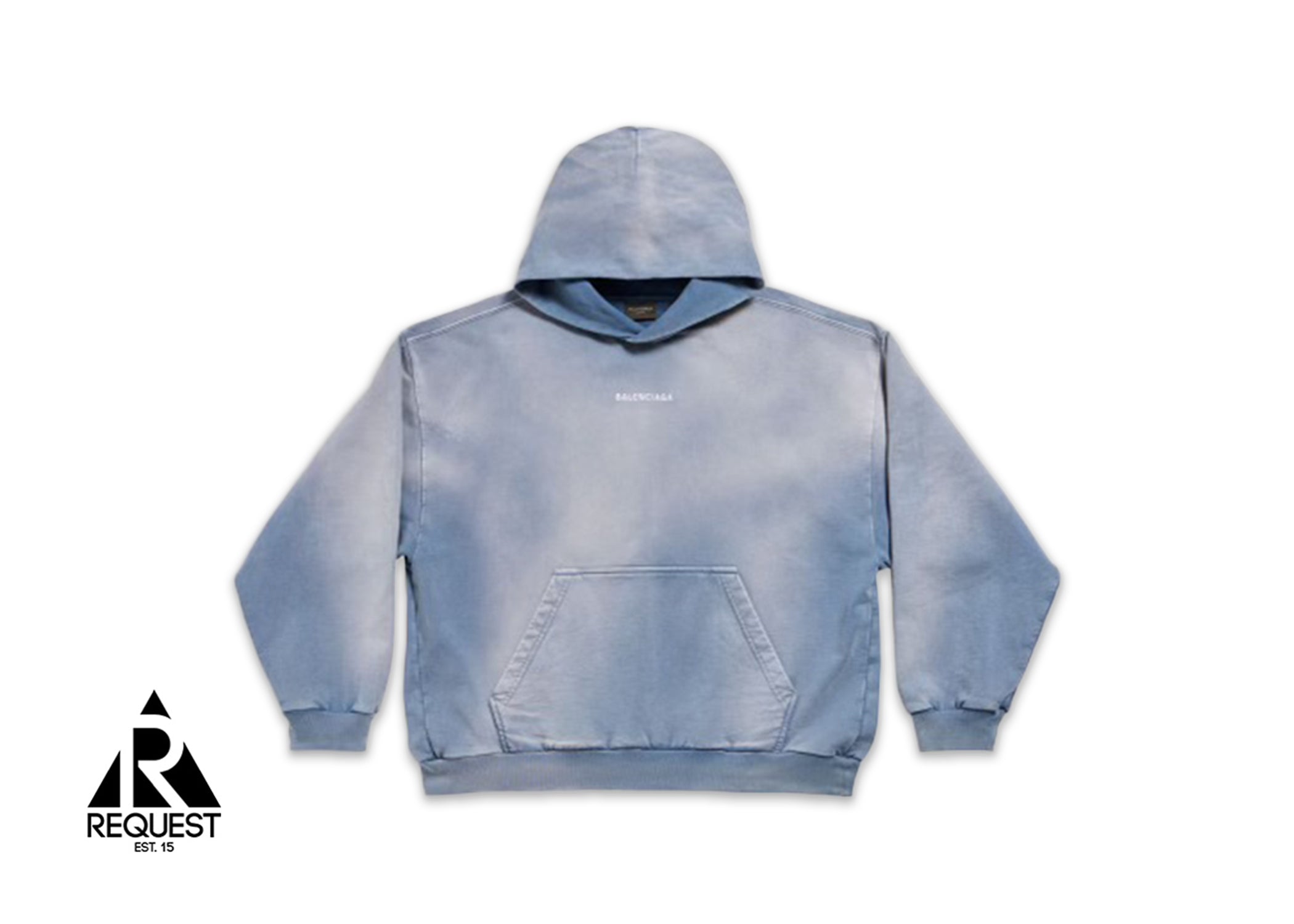 Balenciaga Mens Logo Hoodie "Blue"