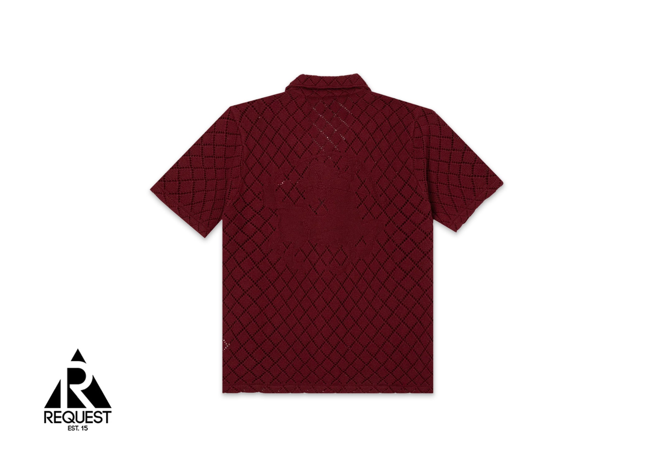 Sinclair Crochet Film Festival Button Down Top "Burgundy"