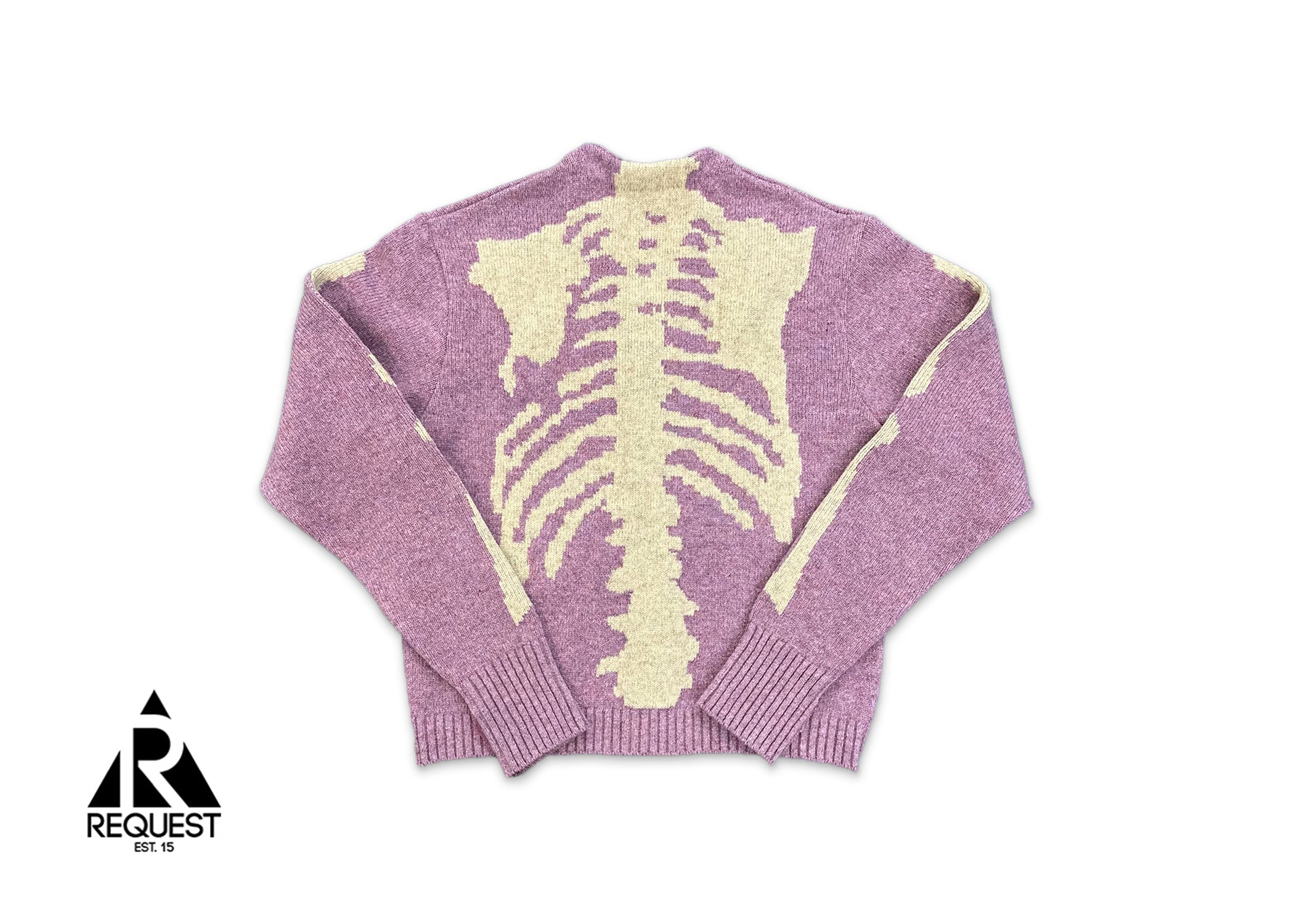 Kapital Skeleton Distressed Jacquard Knit Cardigan "Pink"