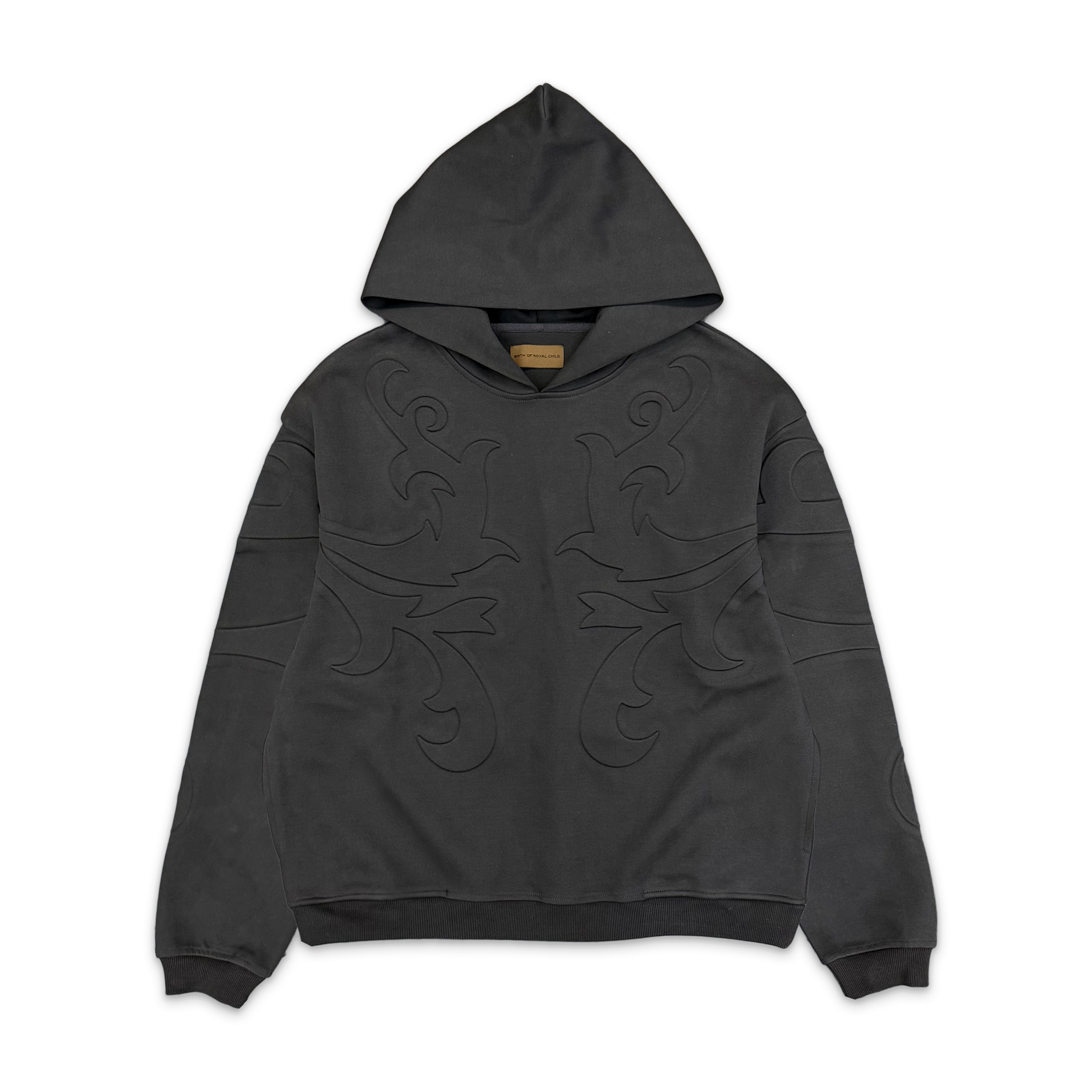 Birth of Royal Child, 3D Flower Relief Hoodie “Black”