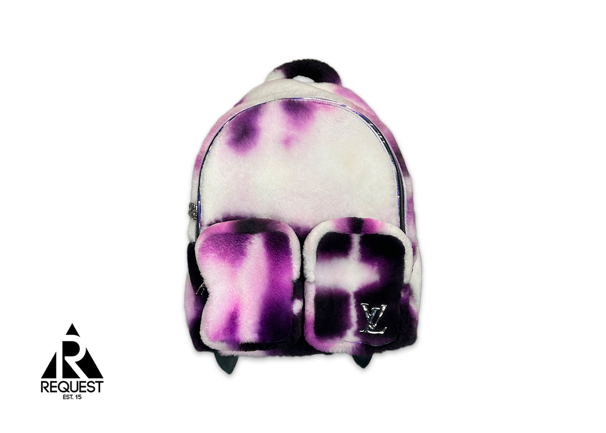 Multipocket Shearling Backpack "Tie Dye Purple"