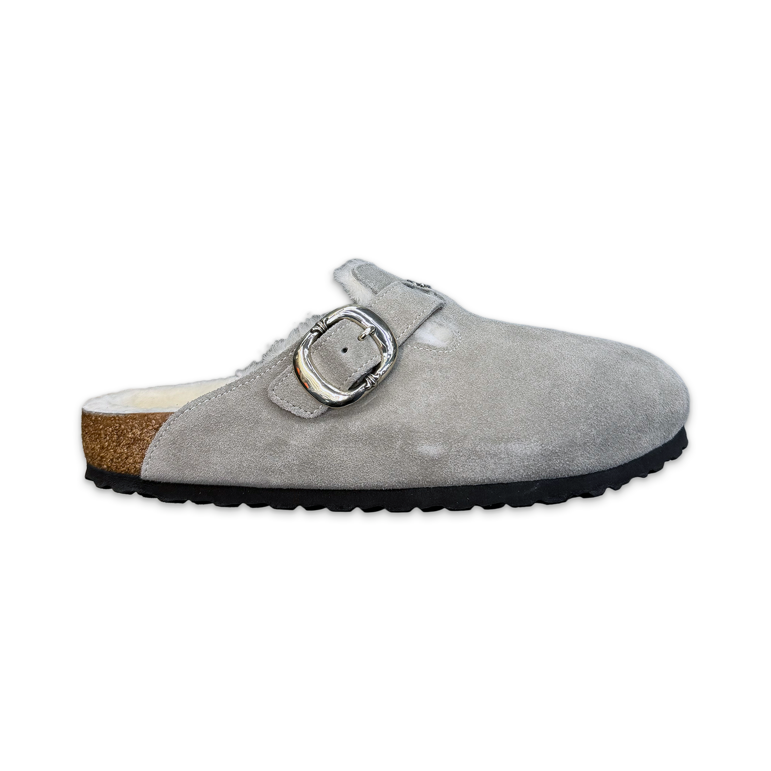 Birkenstock Sherling Boston "Stone Coin"