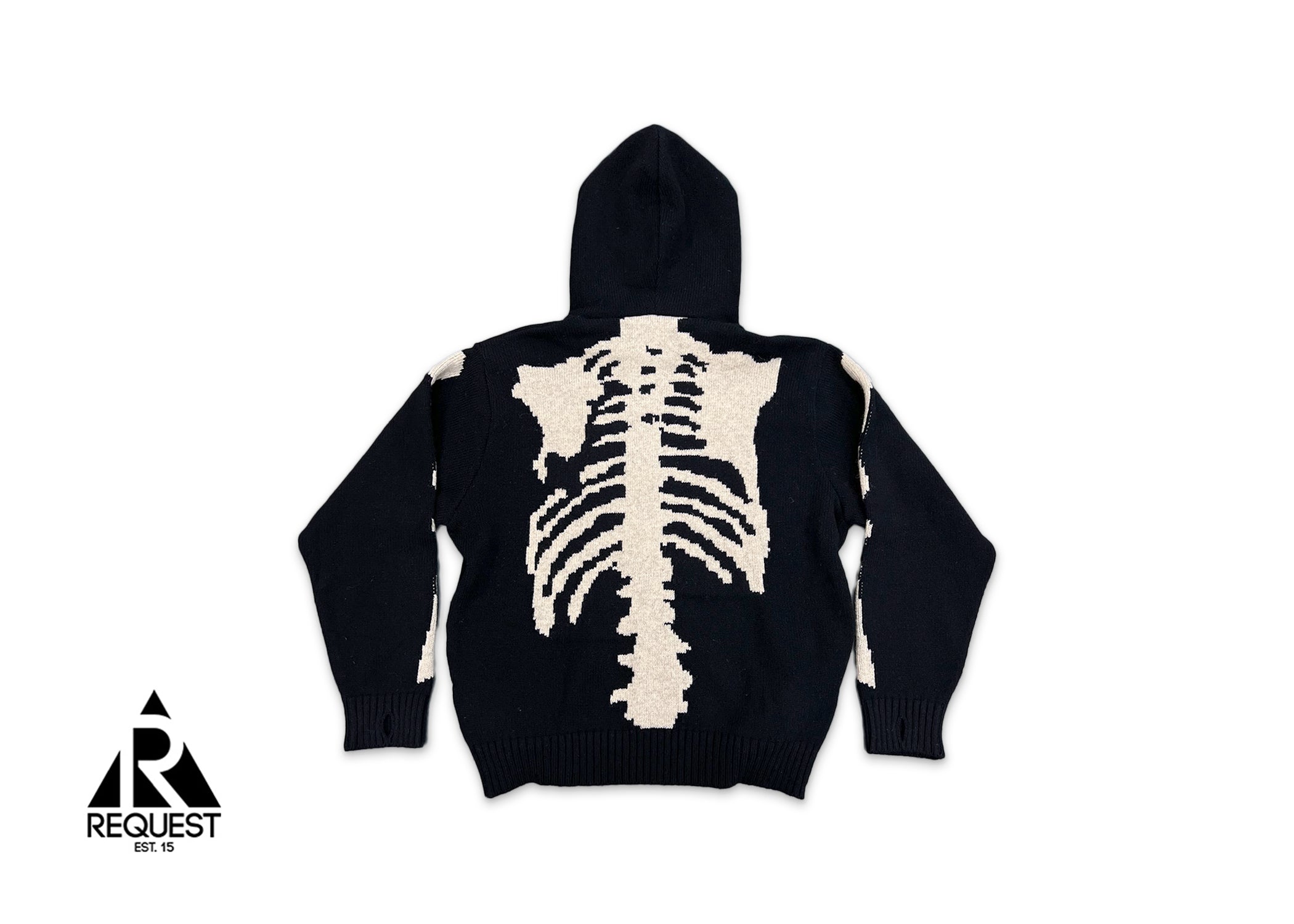 5G Wool Bone Hooded Sweater "Black"