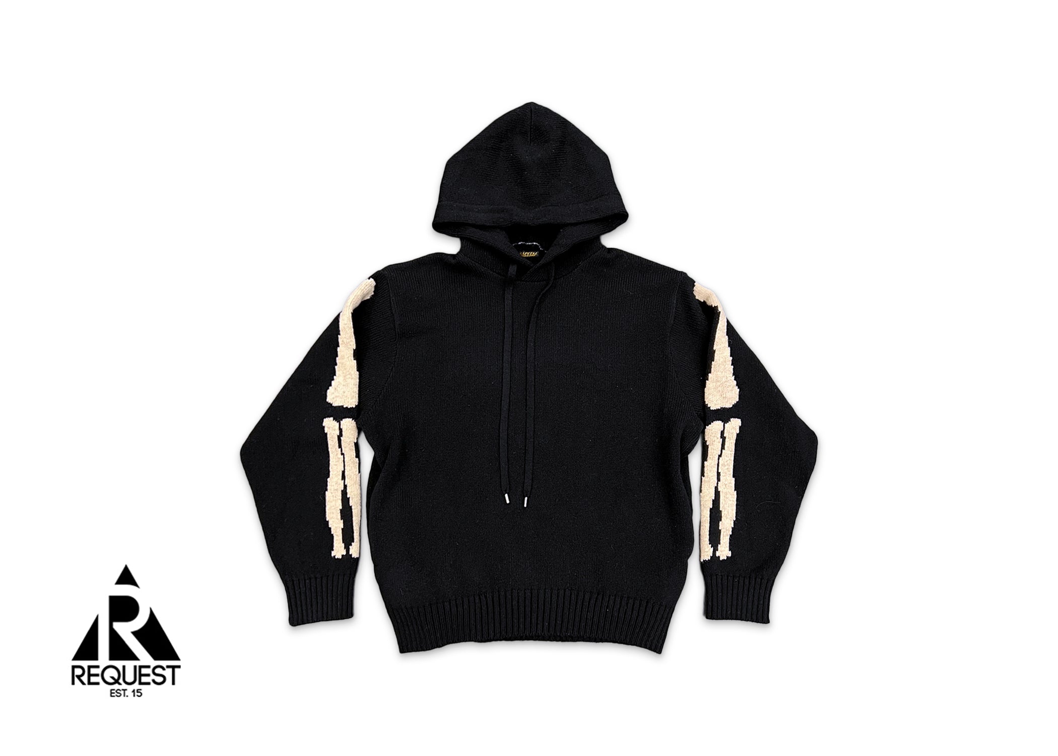 5G Wool Bone Hooded Sweater "Black"