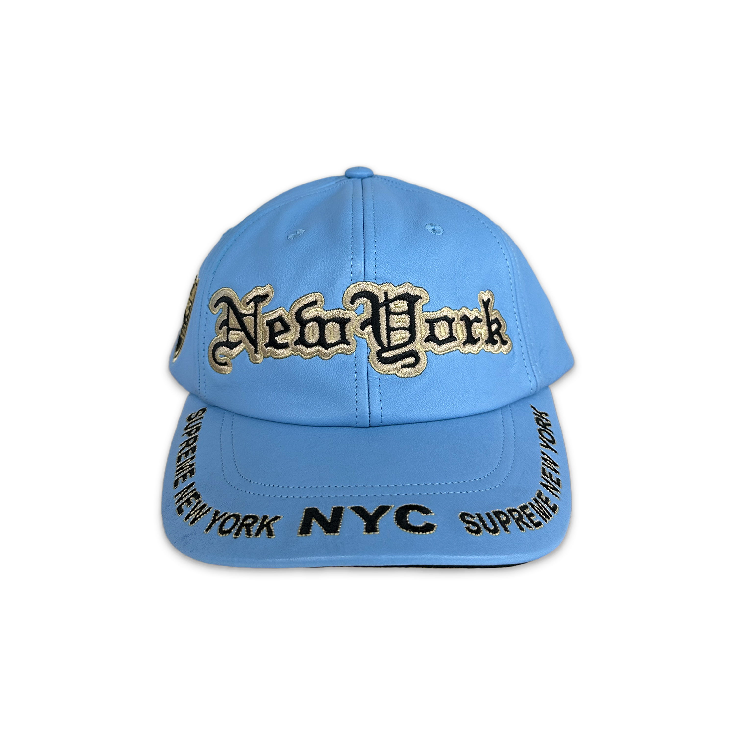 New York Leather 6-Panel Hat FW25 "Light Blue"