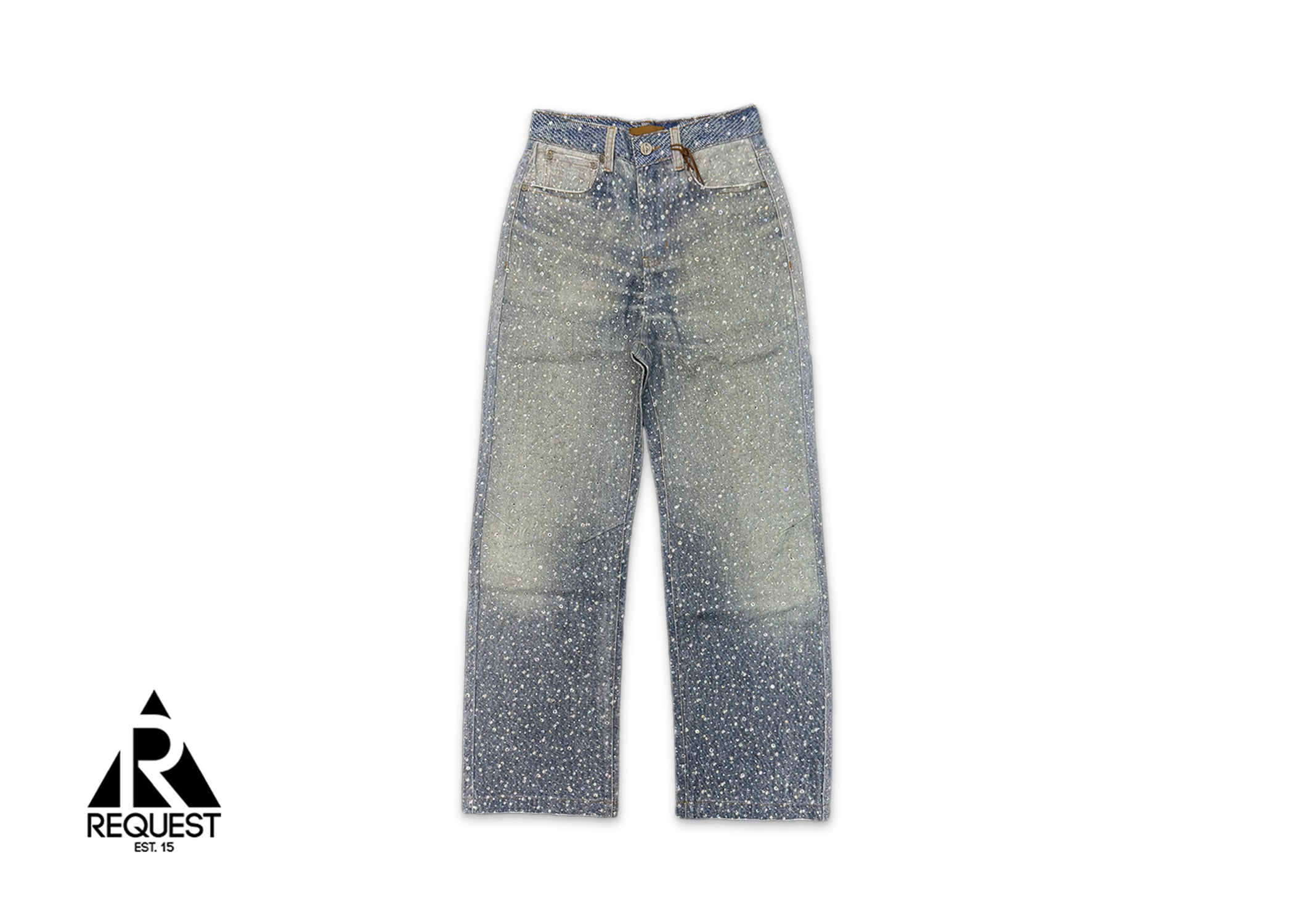 3D Printing Washed 20k Swarovski Diamond Boro Denim "Blue"