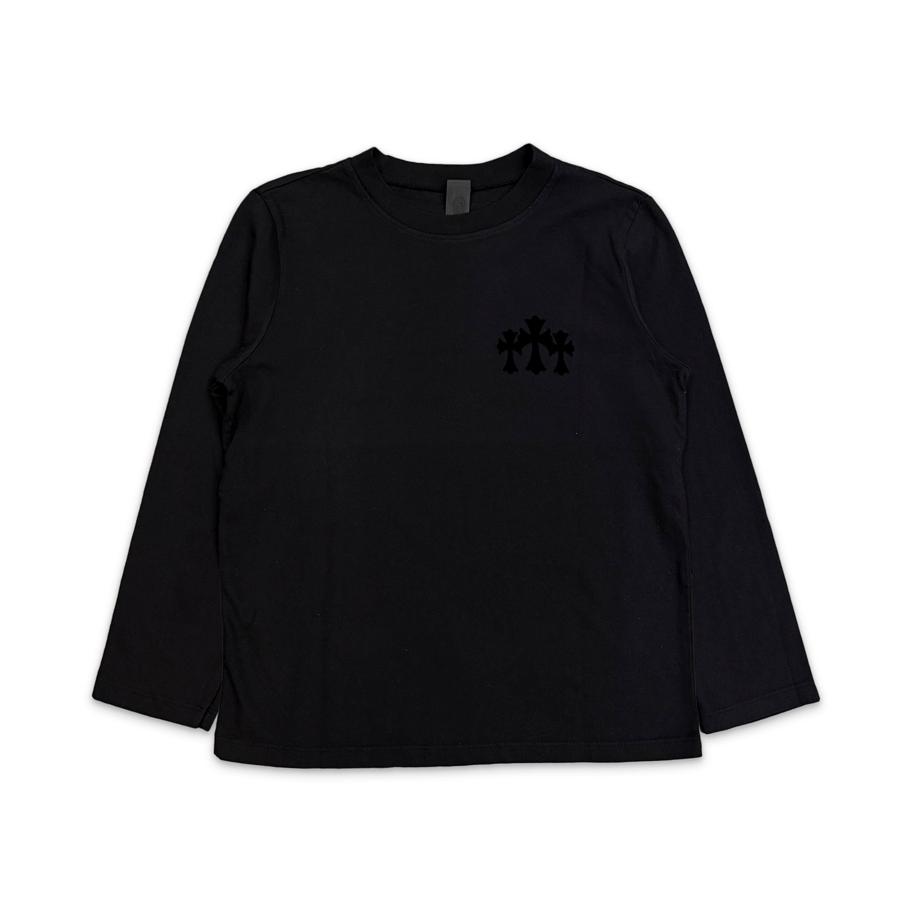 Chrome Hearts, Triple Cross Velvet L/S Tee "Black" (W)