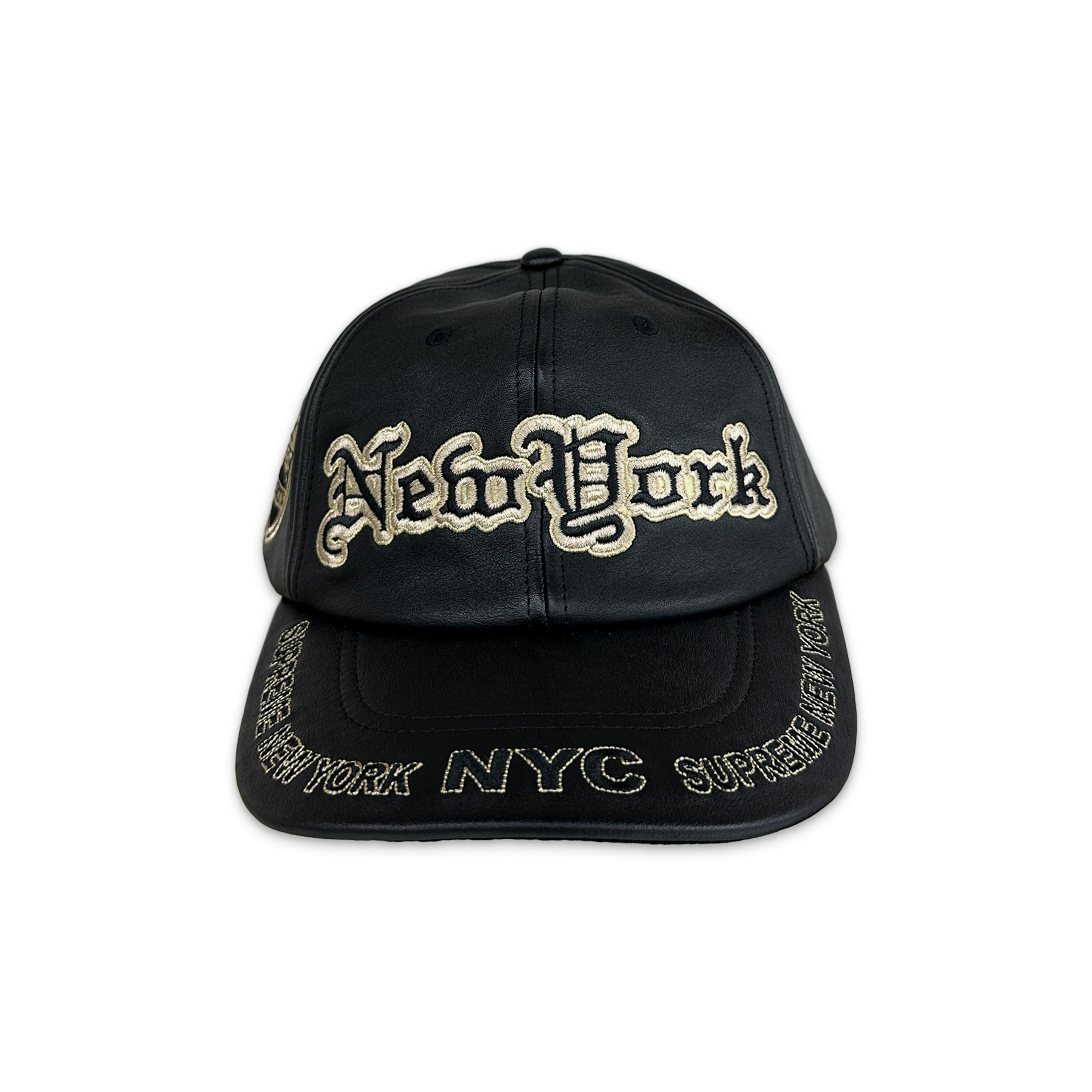 New York Leather 6-Panel Hat FW25 "Black"