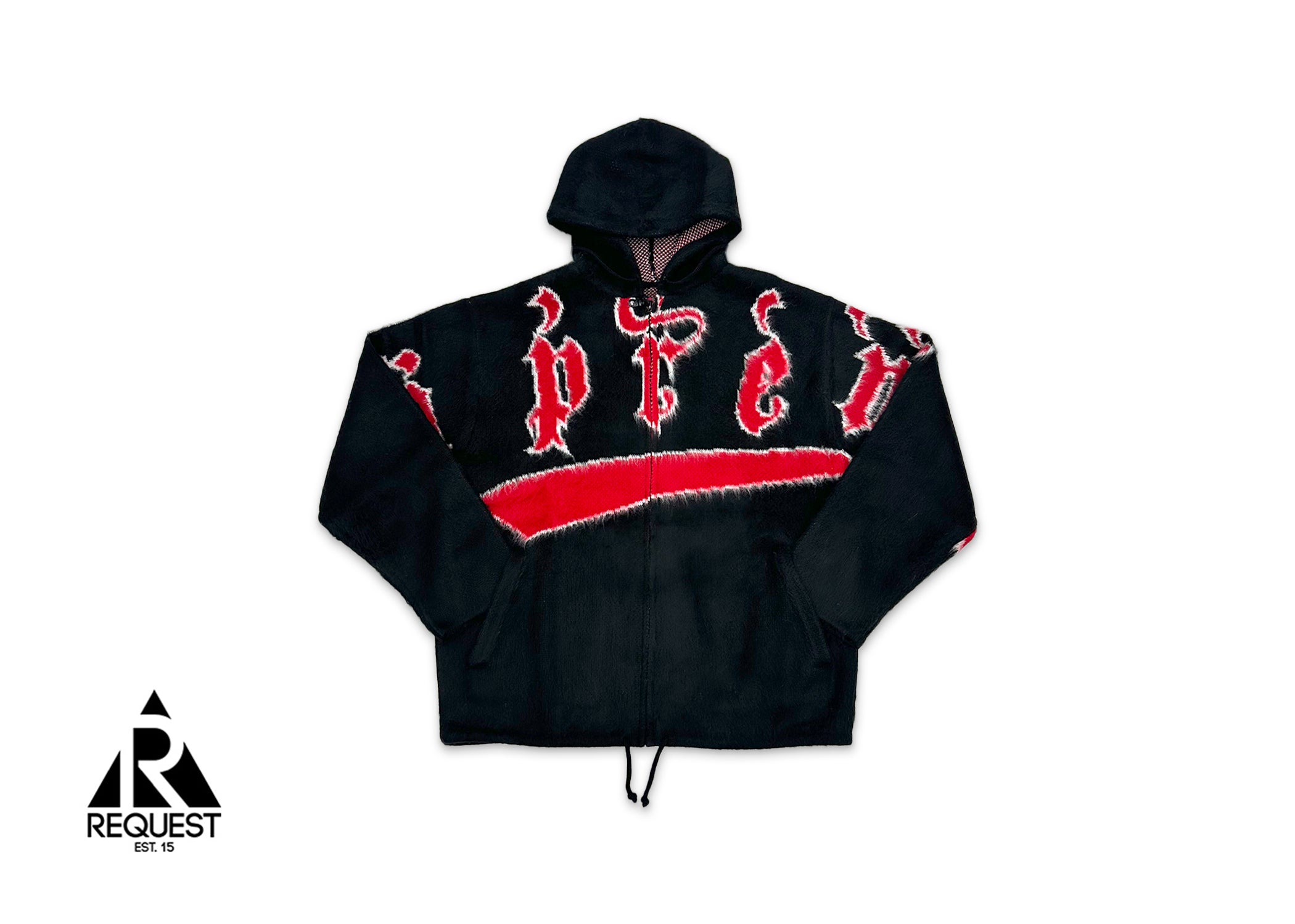 Brushed Logo Zip Up Hooded Sweater FW24 "Black"