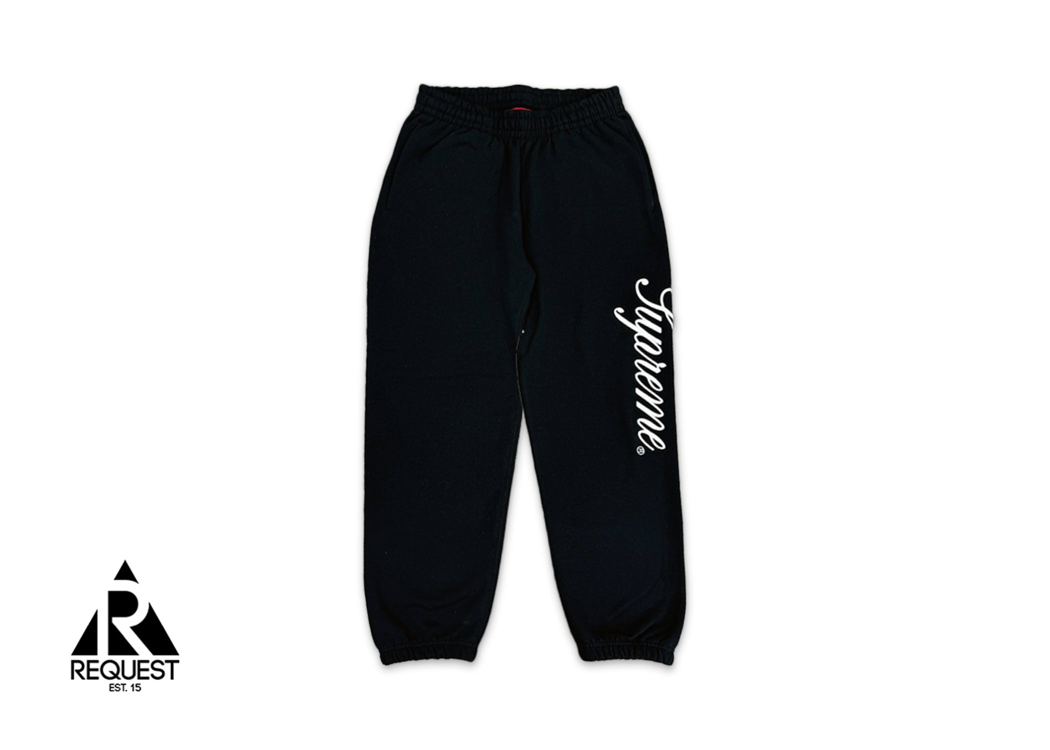 Embroidered Script Sweatpants "Black"