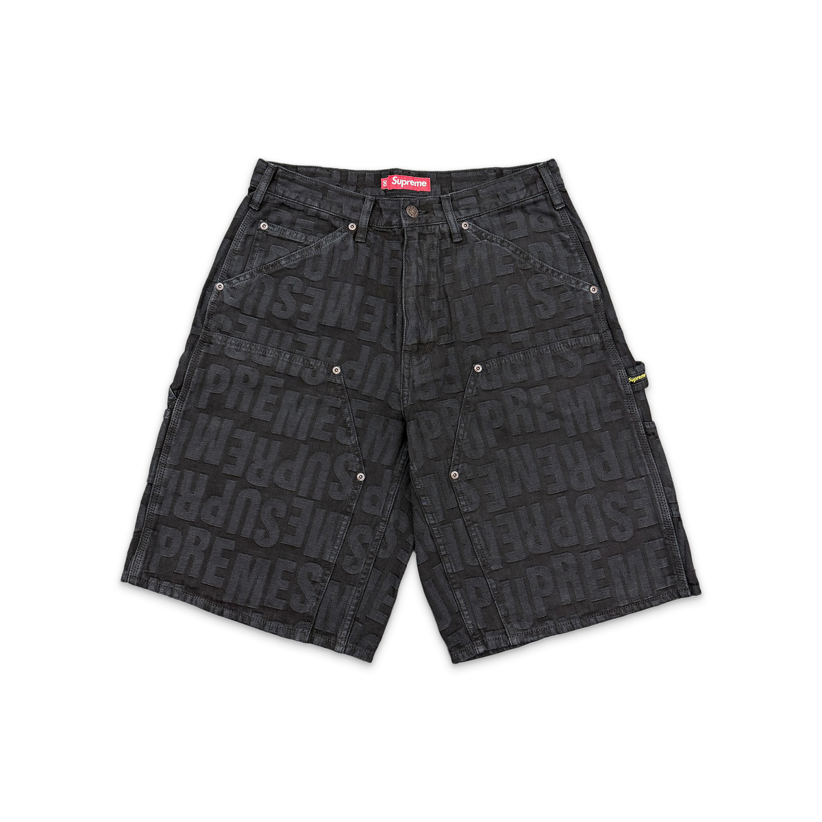 Repeat Jacquard Double Knee Denim Short 