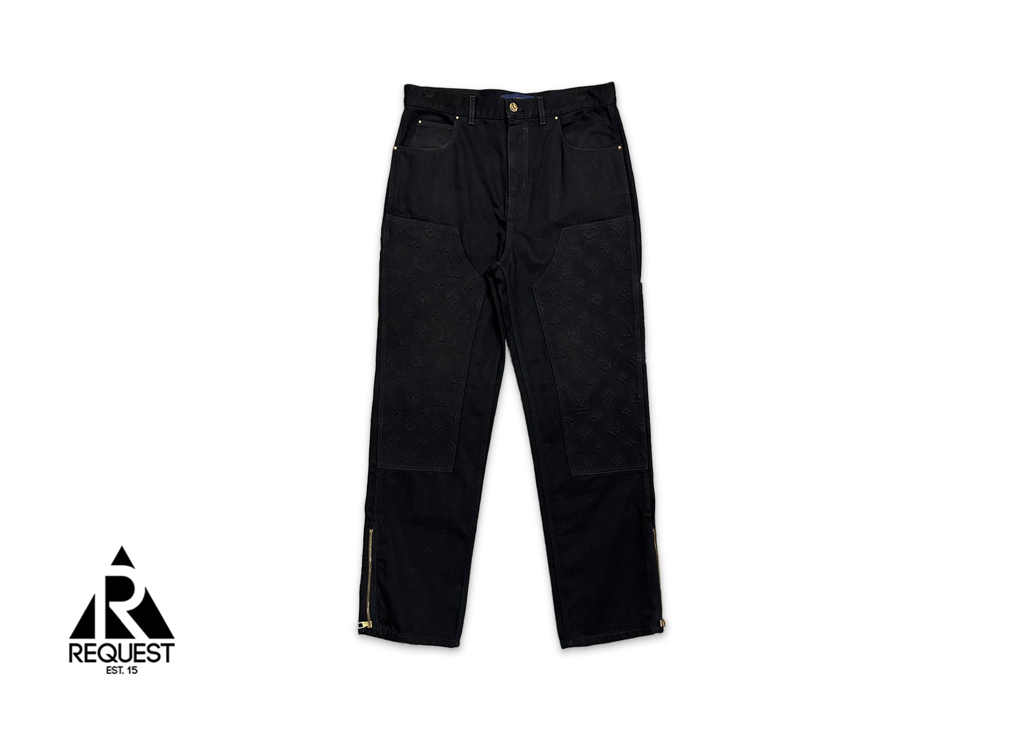 Louis Vuitton, Monogram Workwear Denim Carpenter Pants "Black"